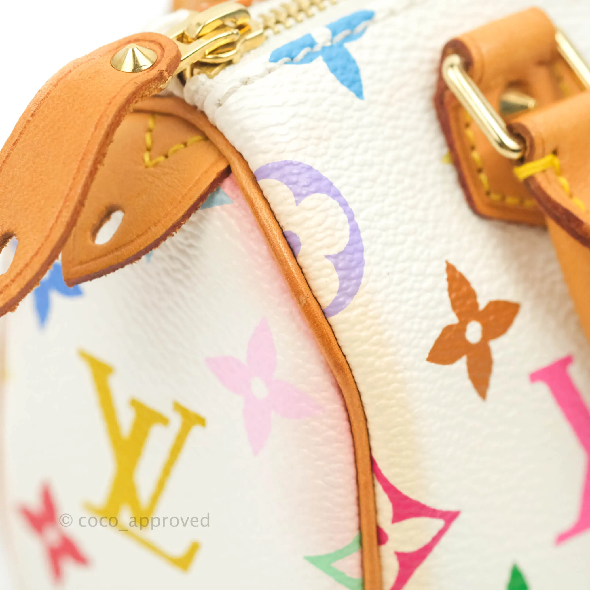 Louis Vuitton x Takashi Murakami Monogram Nano Speedy White Rainbow