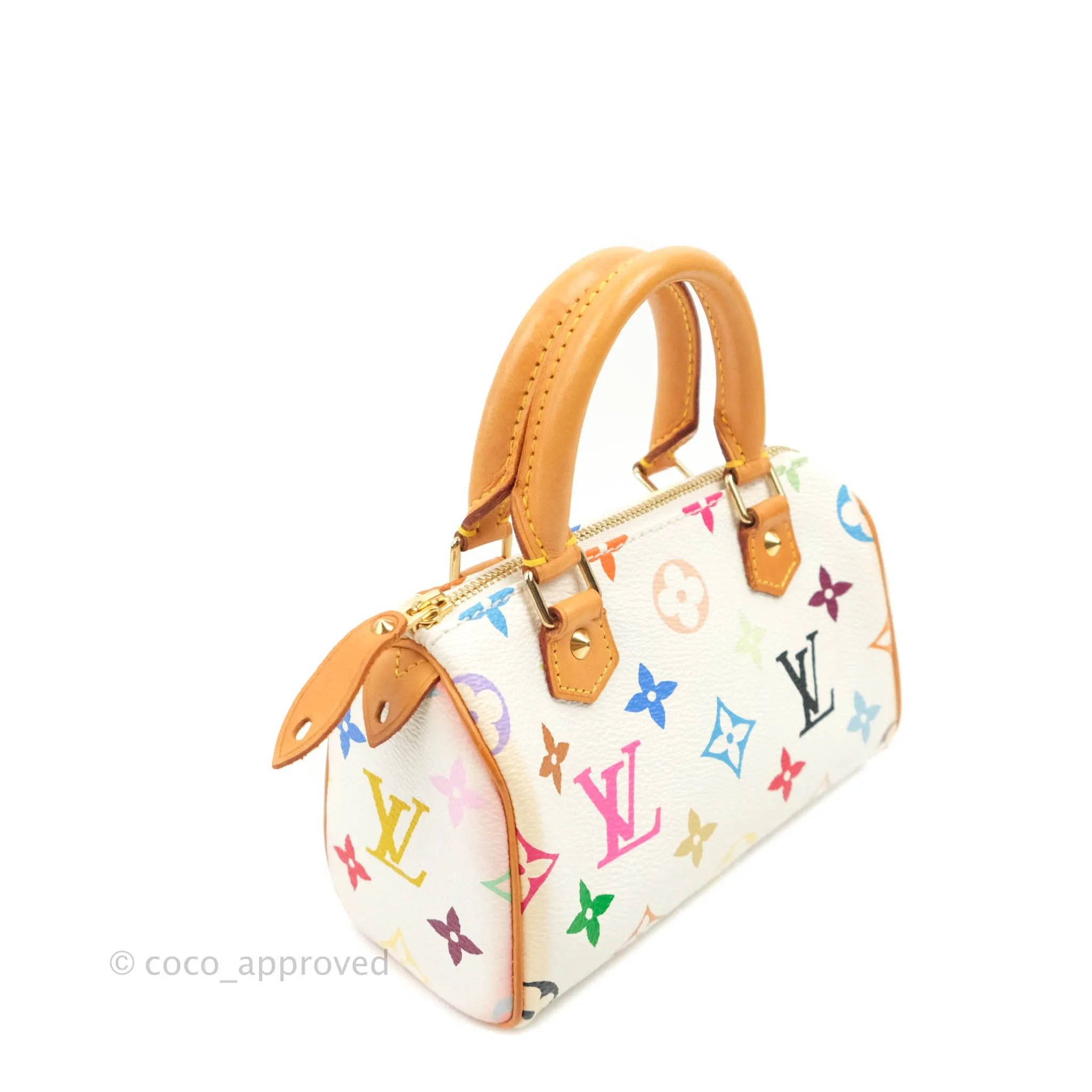 Louis Vuitton x Takashi Murakami Monogram Nano Speedy White Rainbow