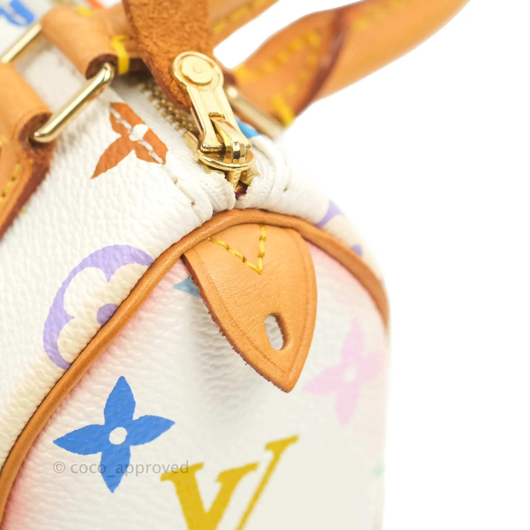 Louis Vuitton x Takashi Murakami Monogram Nano Speedy White Rainbow