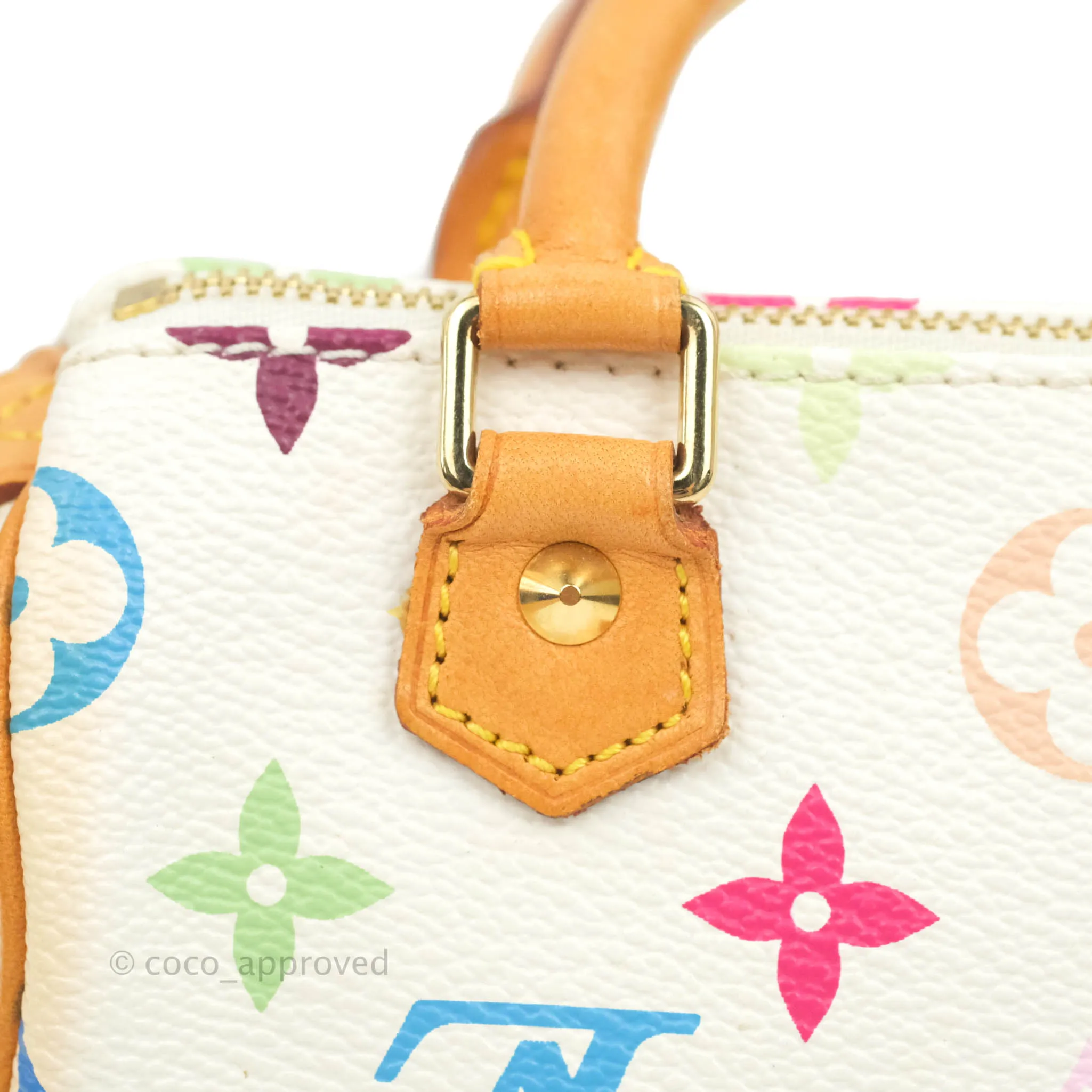 Louis Vuitton x Takashi Murakami Monogram Nano Speedy White Rainbow