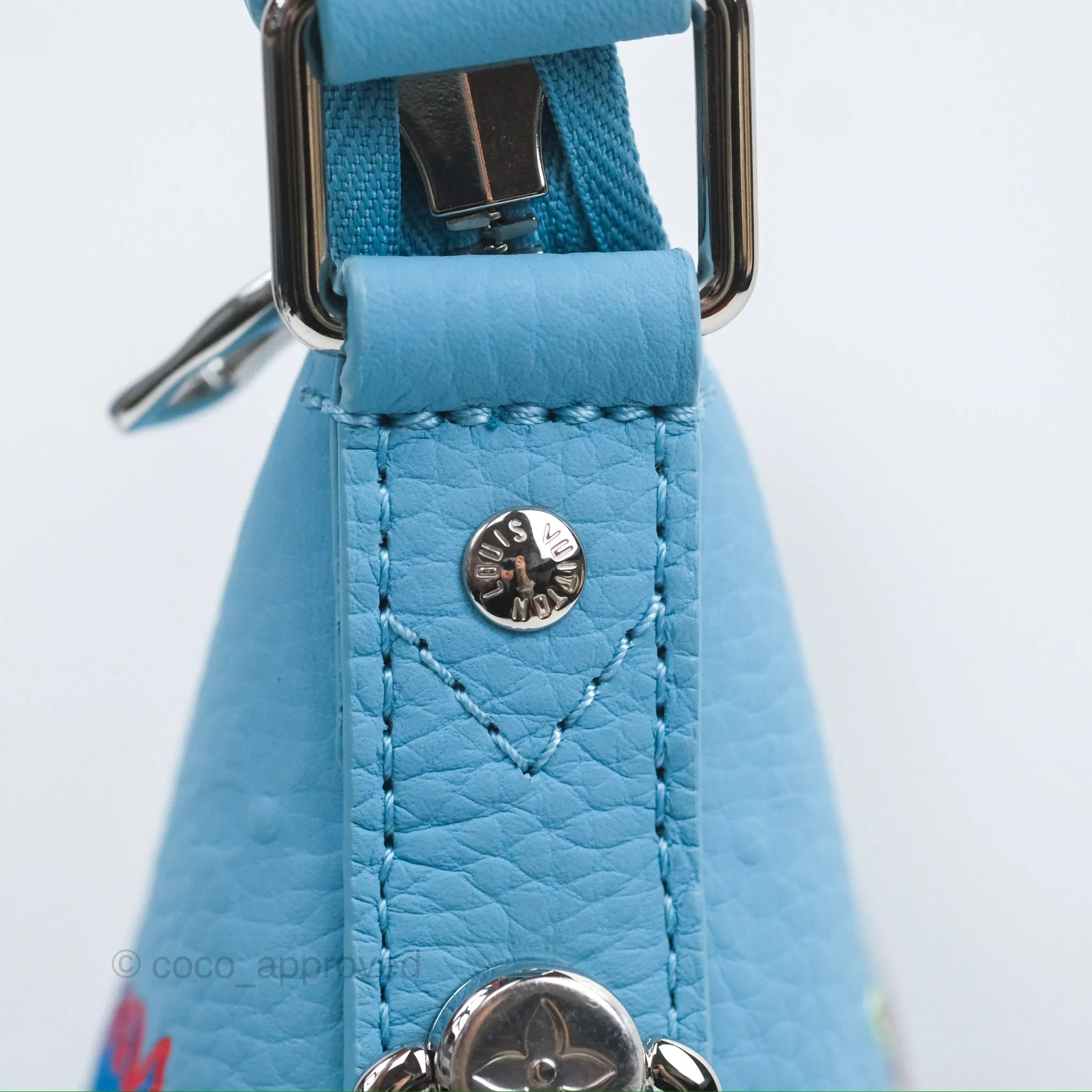 Louis Vuitton X Yayoi Kusama Hobo Cruiser Bag in Blue Taurillon Monogram