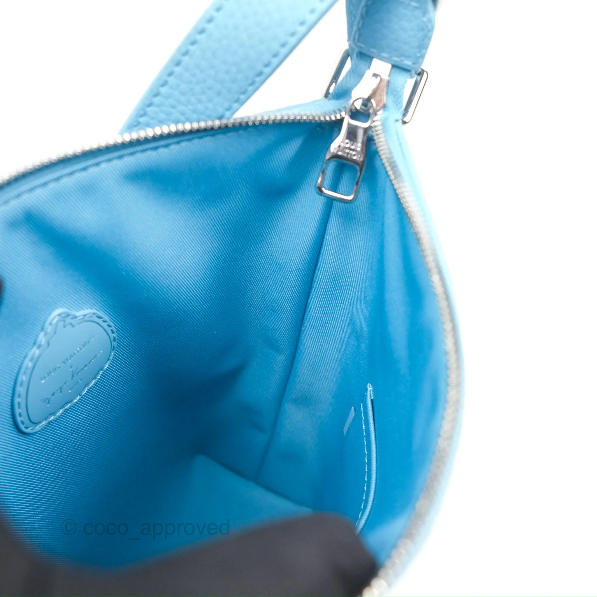 Louis Vuitton X Yayoi Kusama Hobo Cruiser Bag in Blue Taurillon Monogram