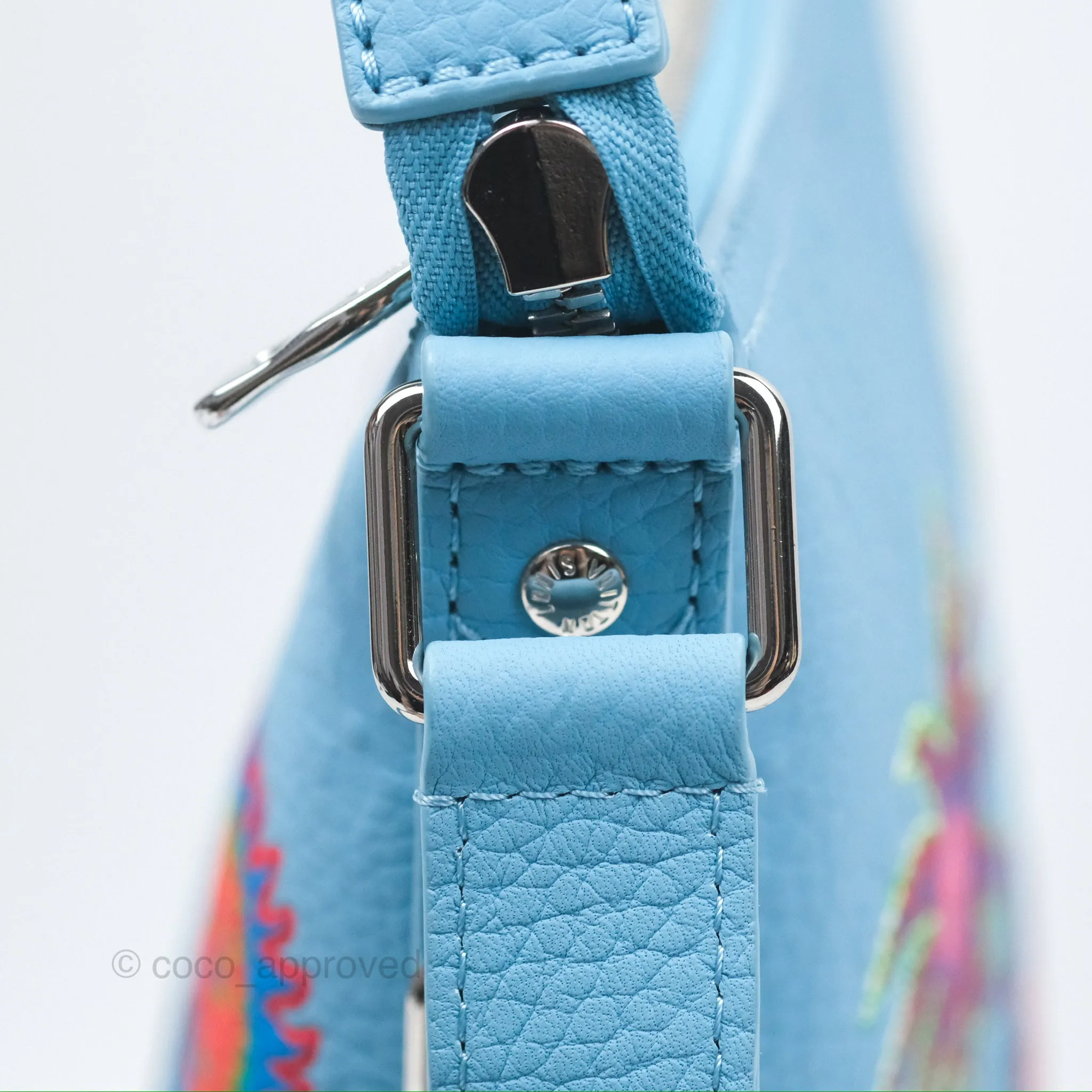 Louis Vuitton X Yayoi Kusama Hobo Cruiser Bag in Blue Taurillon Monogram