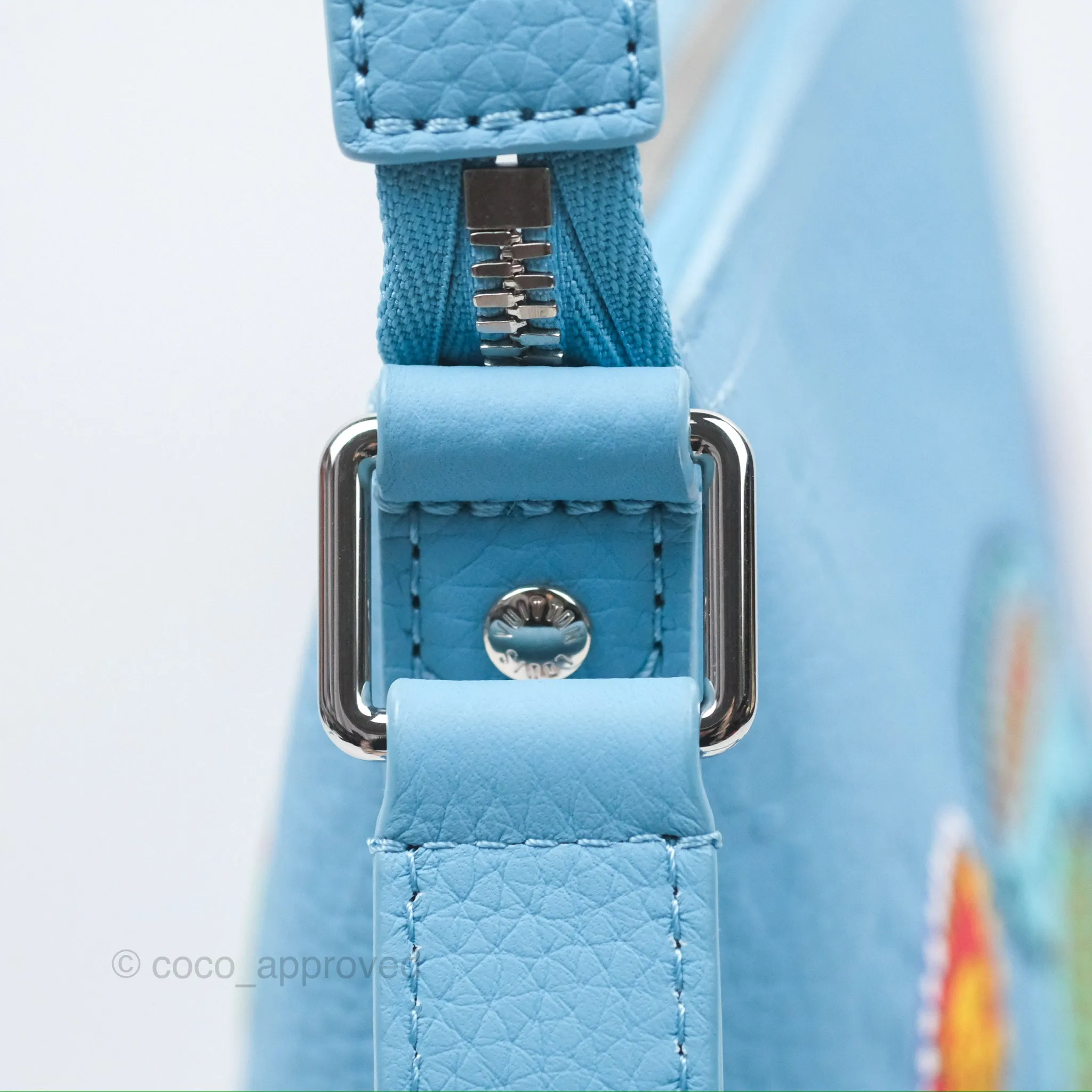 Louis Vuitton X Yayoi Kusama Hobo Cruiser Bag in Blue Taurillon Monogram