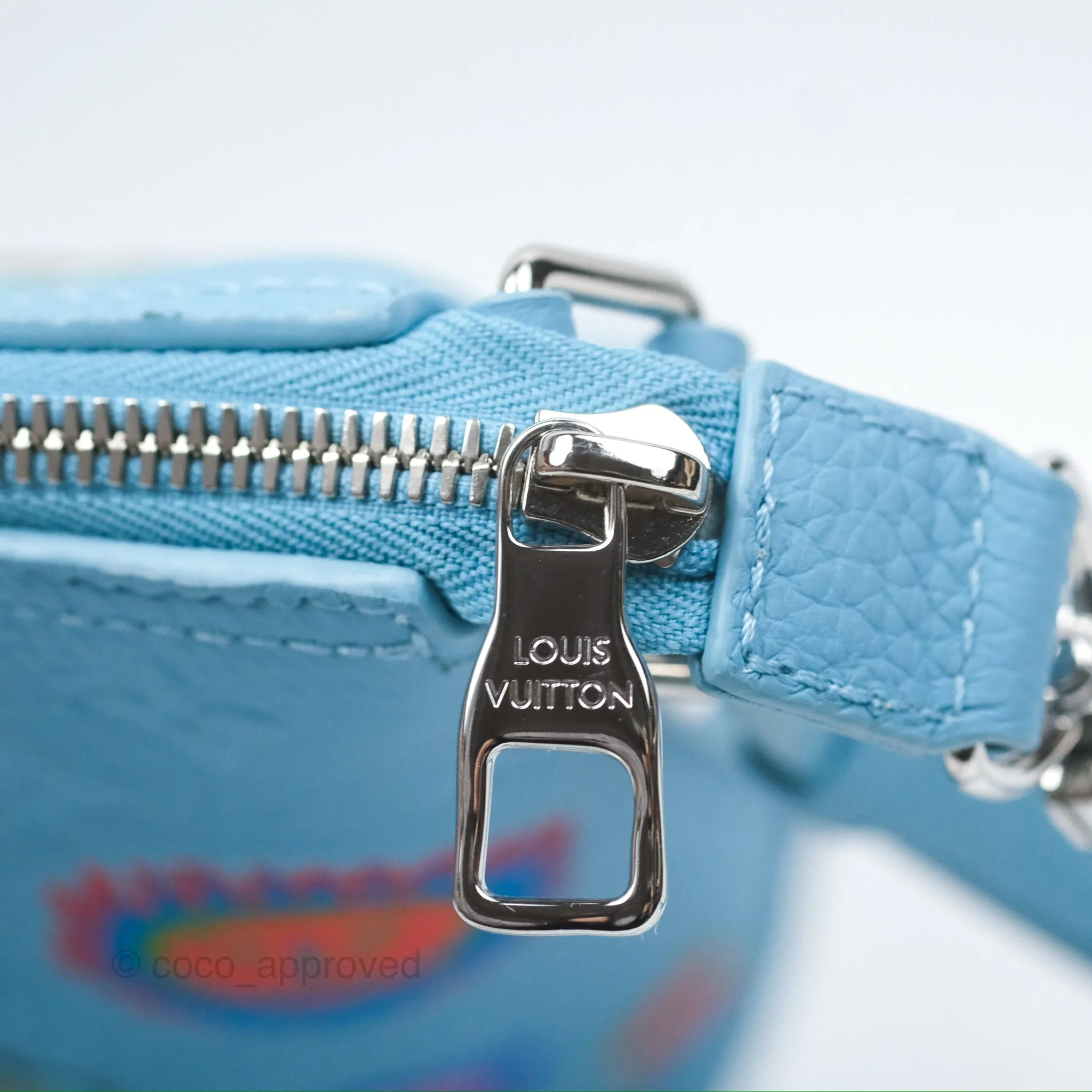 Louis Vuitton X Yayoi Kusama Hobo Cruiser Bag in Blue Taurillon Monogram