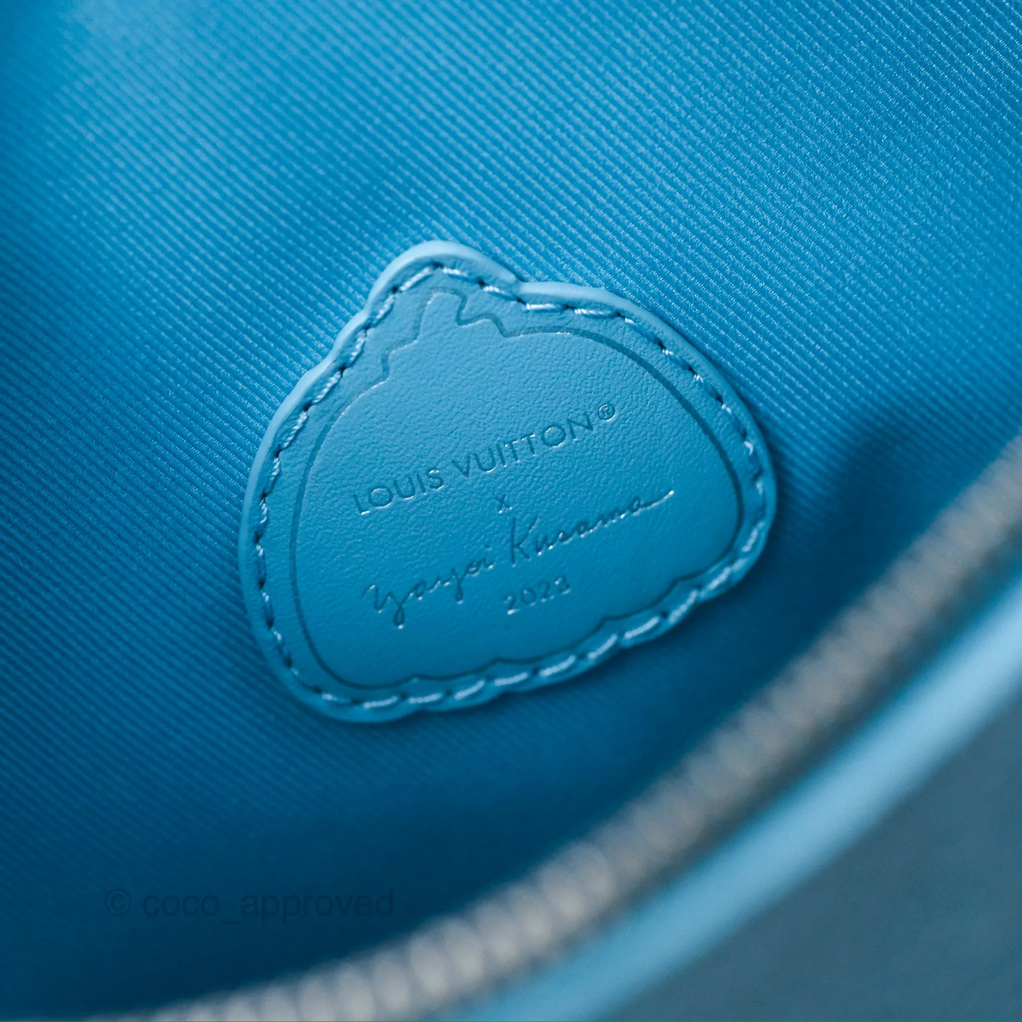 Louis Vuitton X Yayoi Kusama Hobo Cruiser Bag in Blue Taurillon Monogram