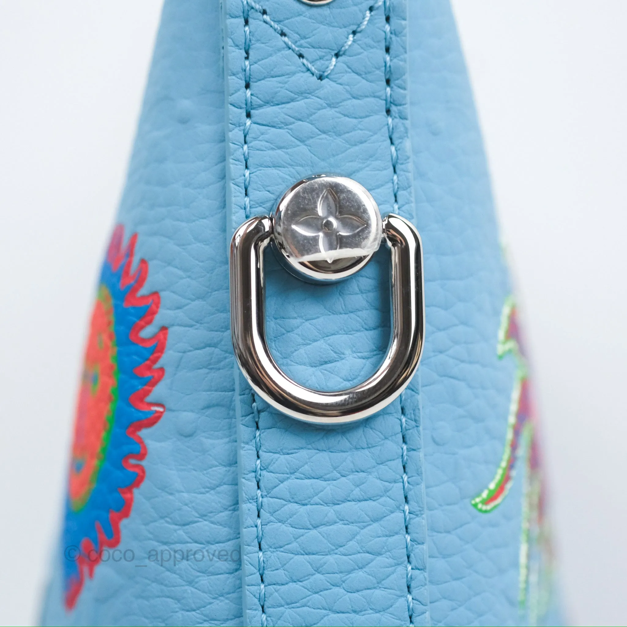 Louis Vuitton X Yayoi Kusama Hobo Cruiser Bag in Blue Taurillon Monogram