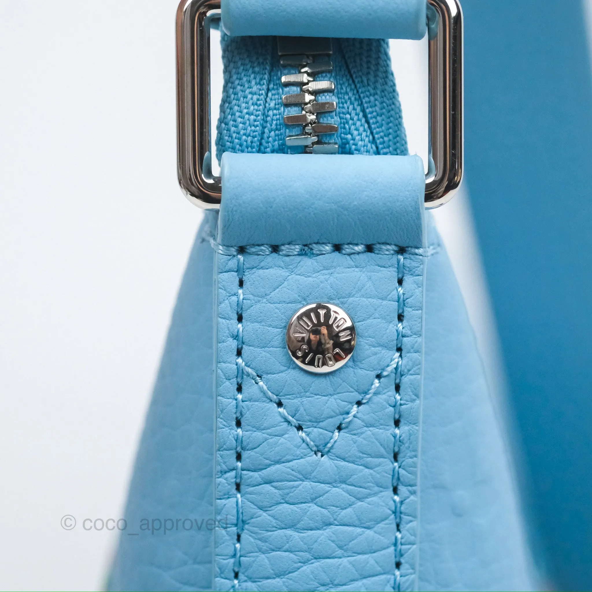 Louis Vuitton X Yayoi Kusama Hobo Cruiser Bag in Blue Taurillon Monogram