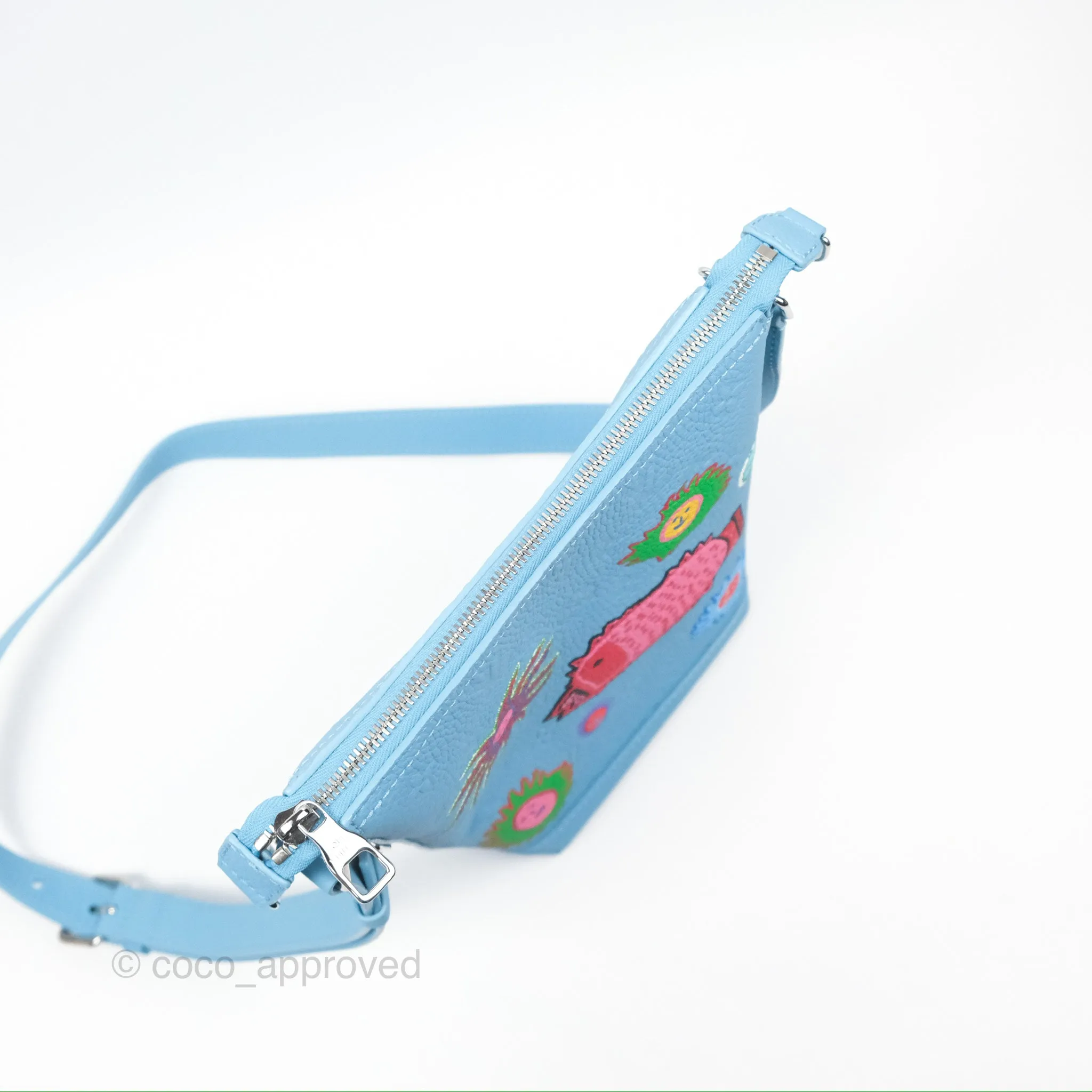 Louis Vuitton X Yayoi Kusama Hobo Cruiser Bag in Blue Taurillon Monogram