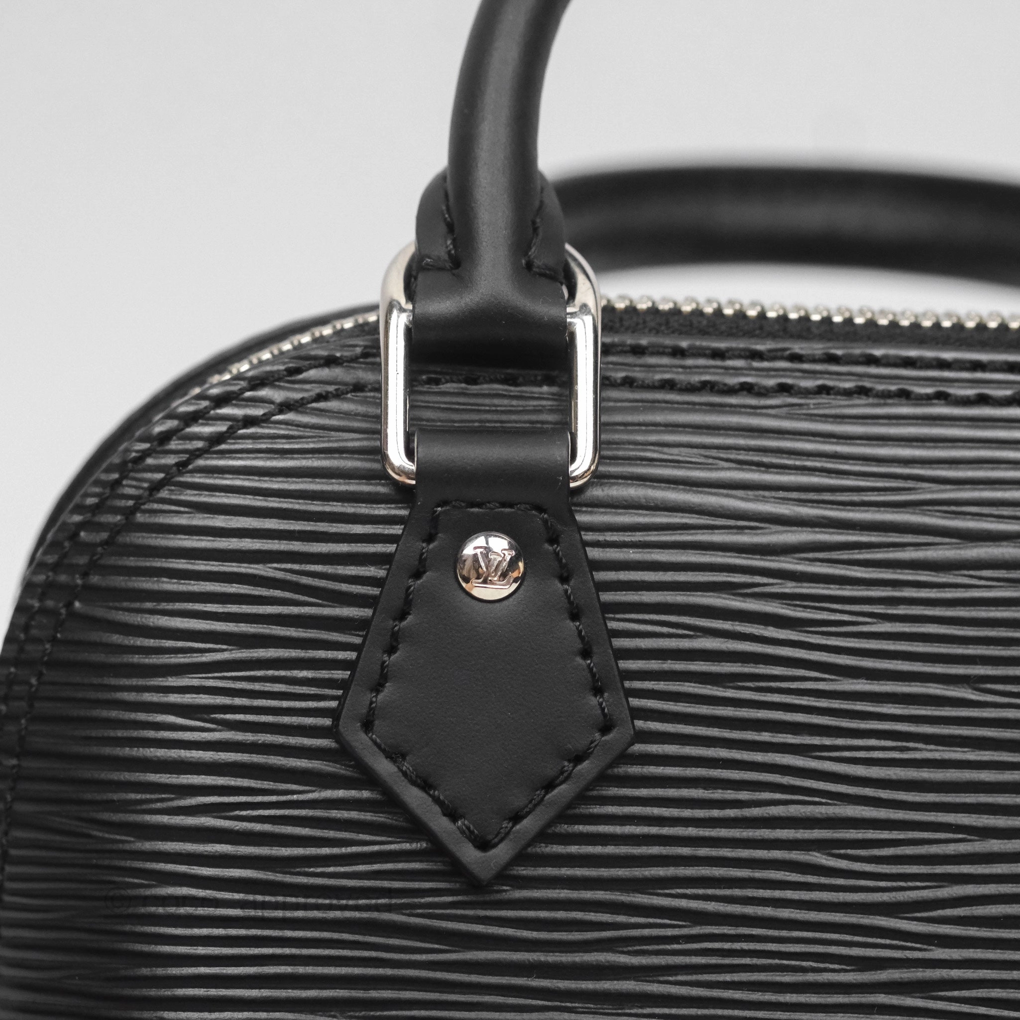 Louis Vuitton Alma Nano Black Silver Hardware