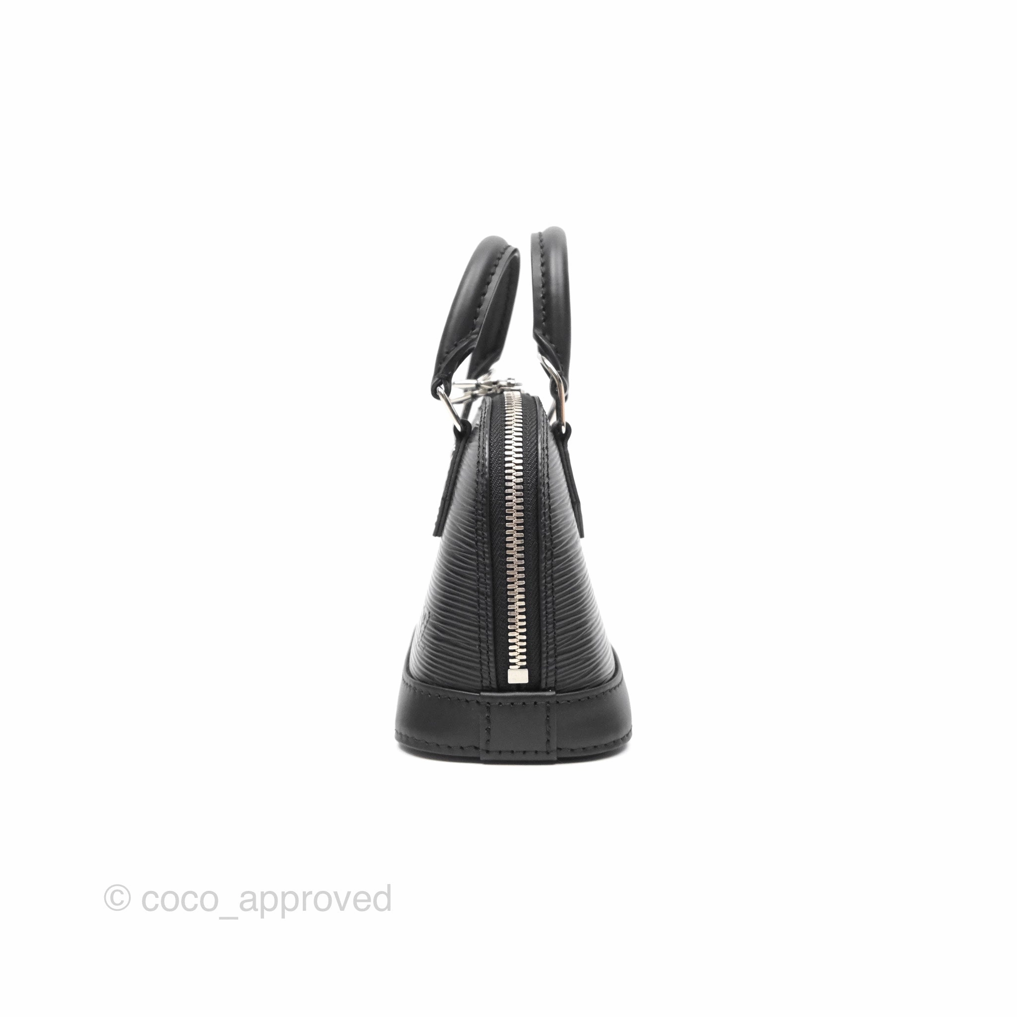 Louis Vuitton Alma Nano Black Silver Hardware