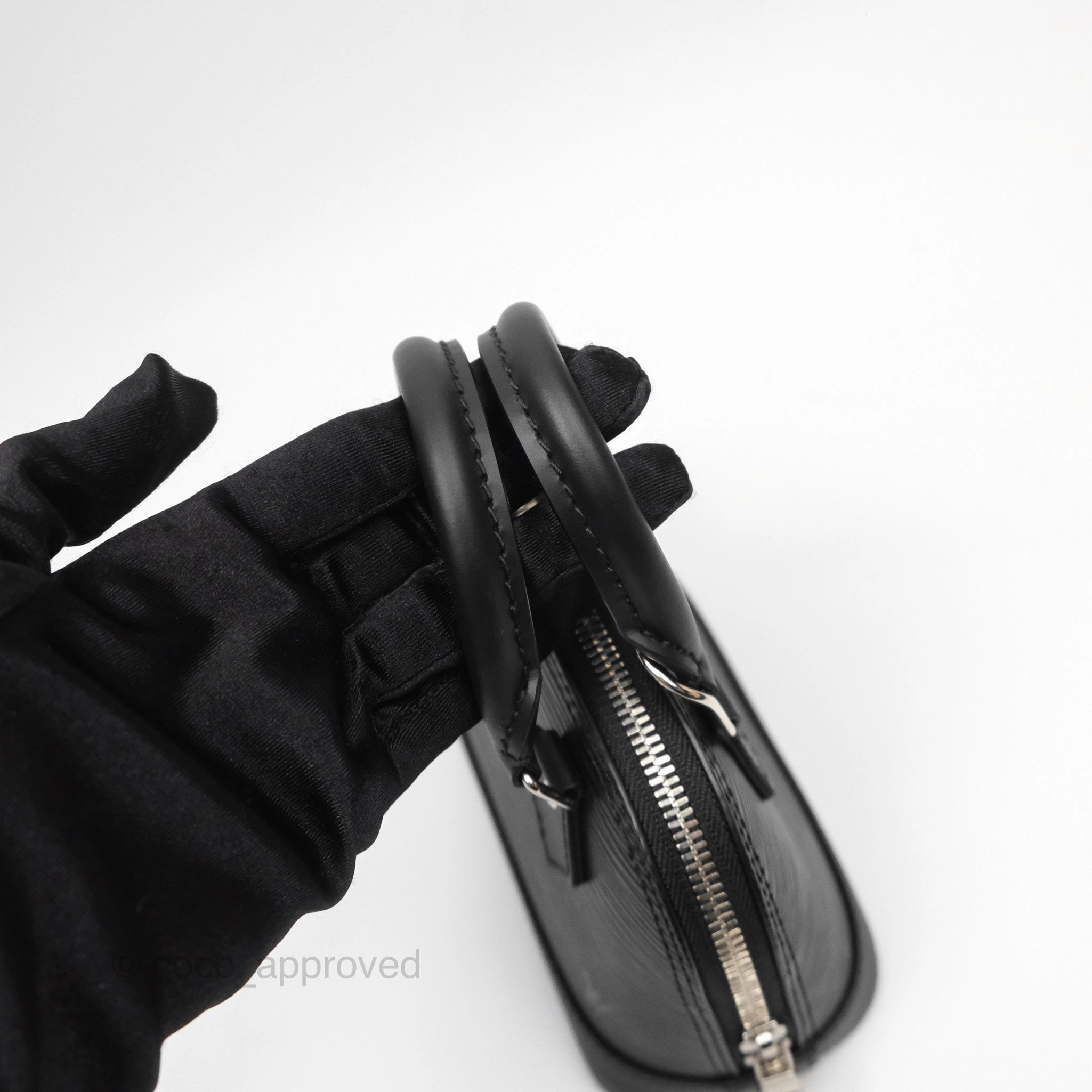 Louis Vuitton Alma Nano Black Silver Hardware