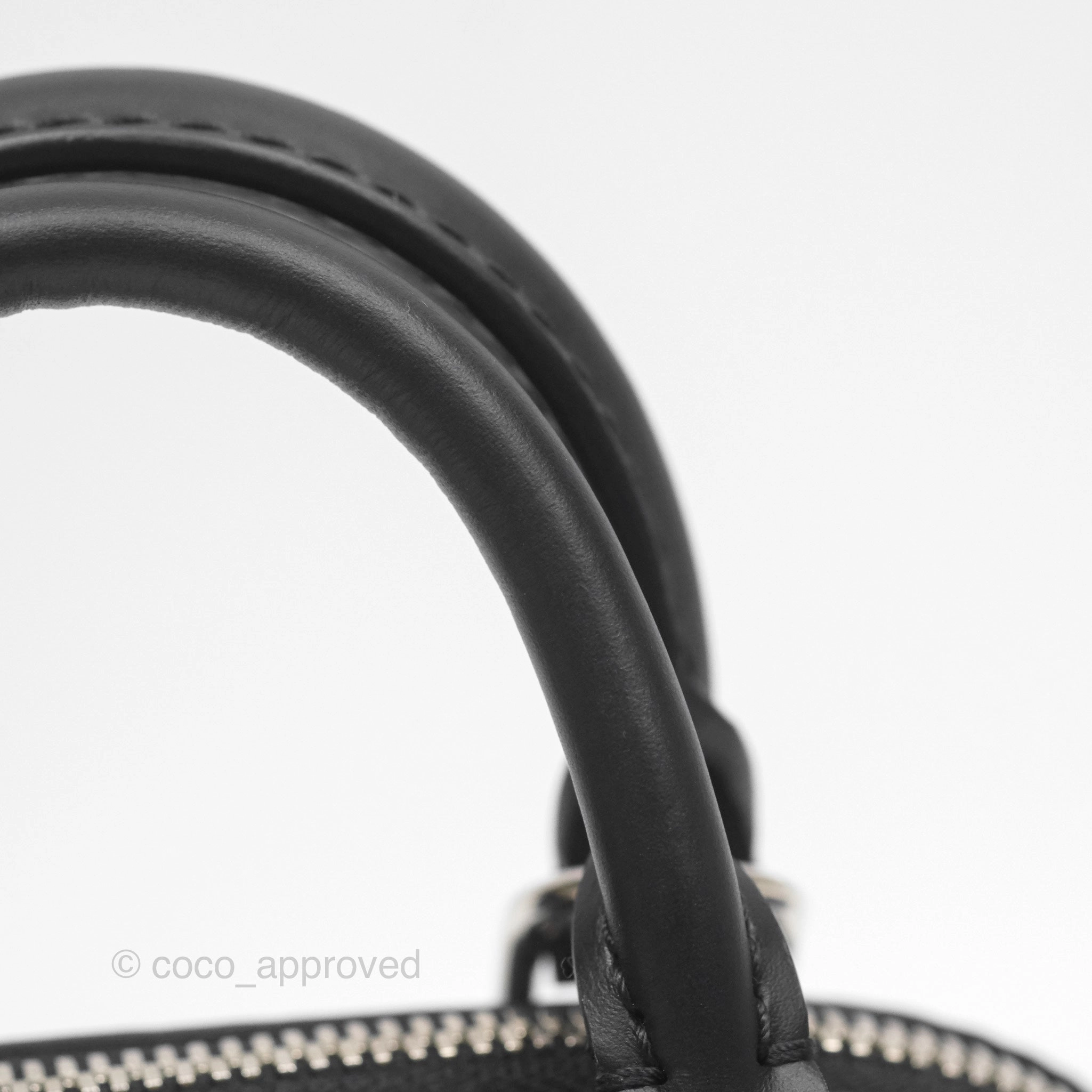 Louis Vuitton Alma Nano Black Silver Hardware