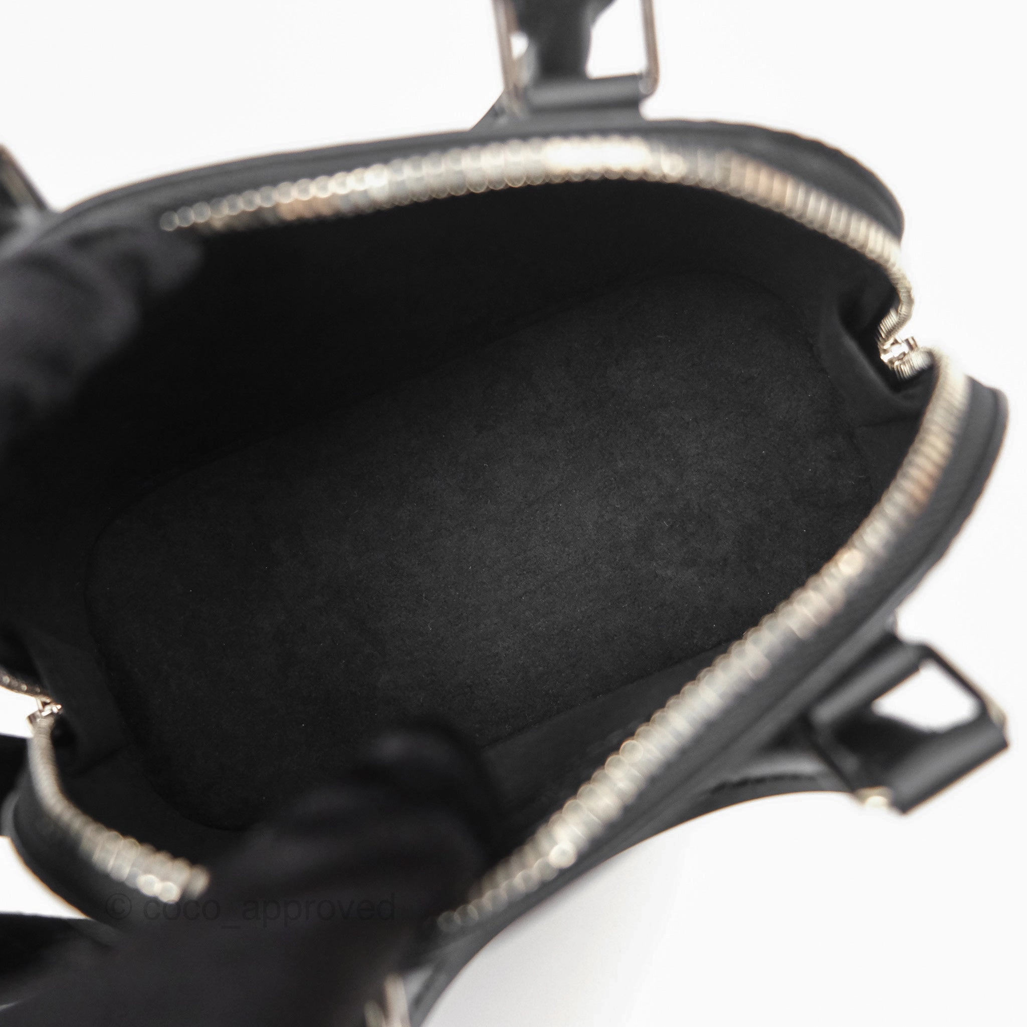 Louis Vuitton Alma Nano Black Silver Hardware