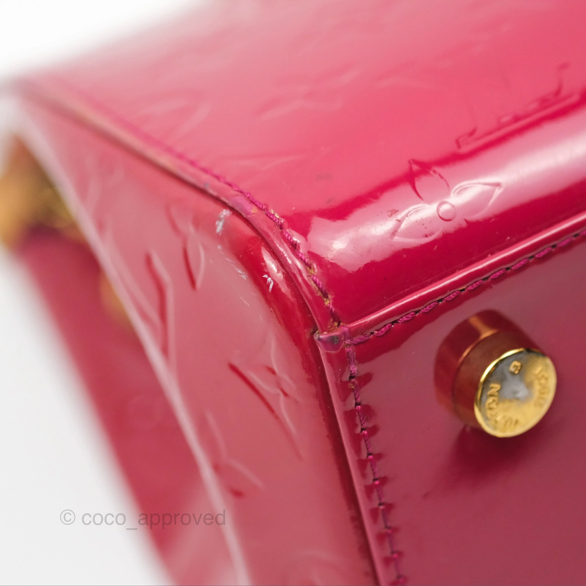 Louis Vuitton Brea MM Red Vernis Patent Monogram