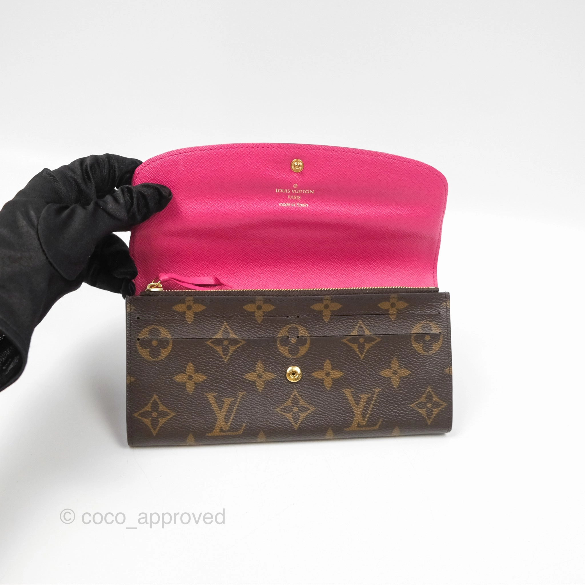 Louis Vuitton Emilie Wallet Monogram Canvas Fuchsia Pink