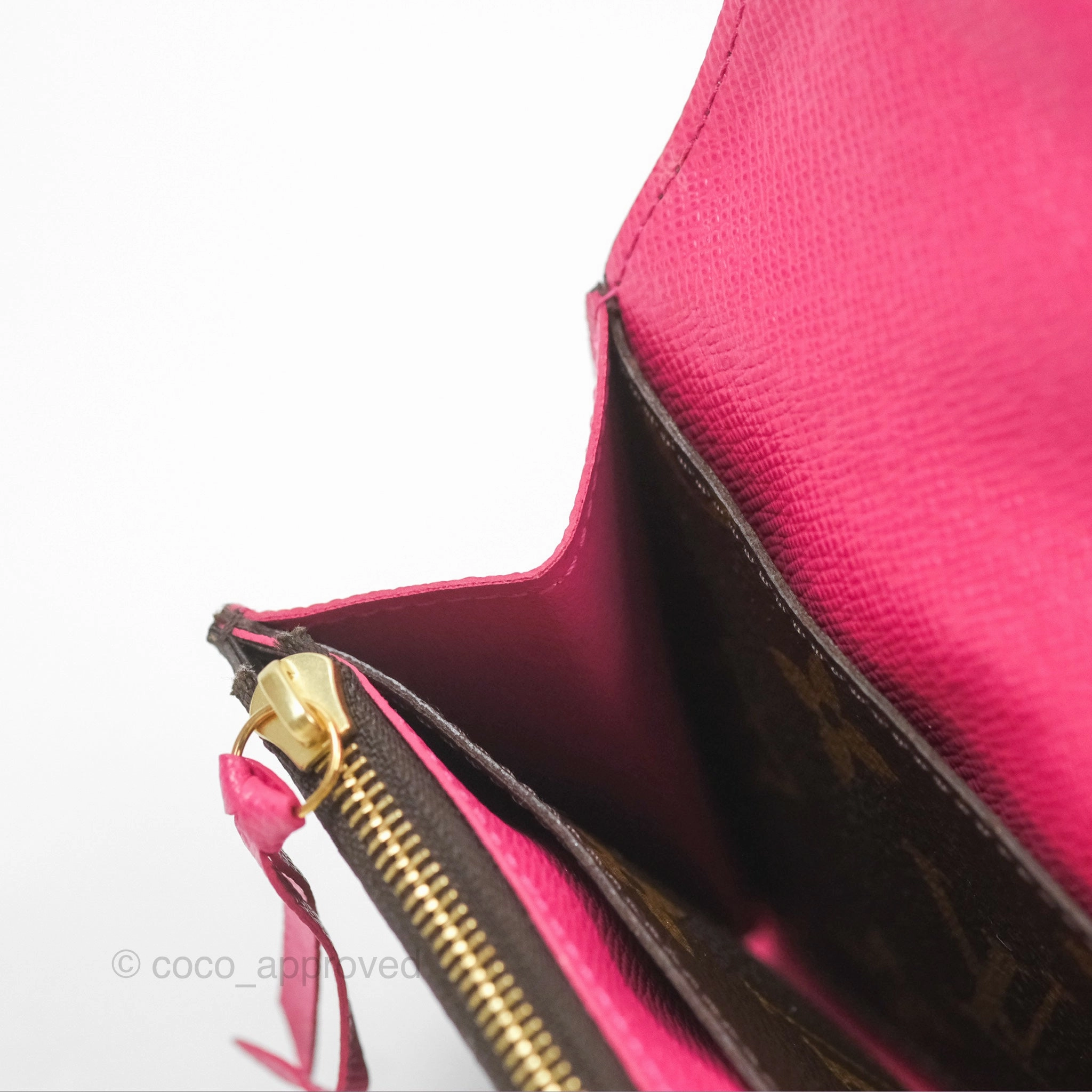 Louis Vuitton Emilie Wallet Monogram Canvas Fuchsia Pink