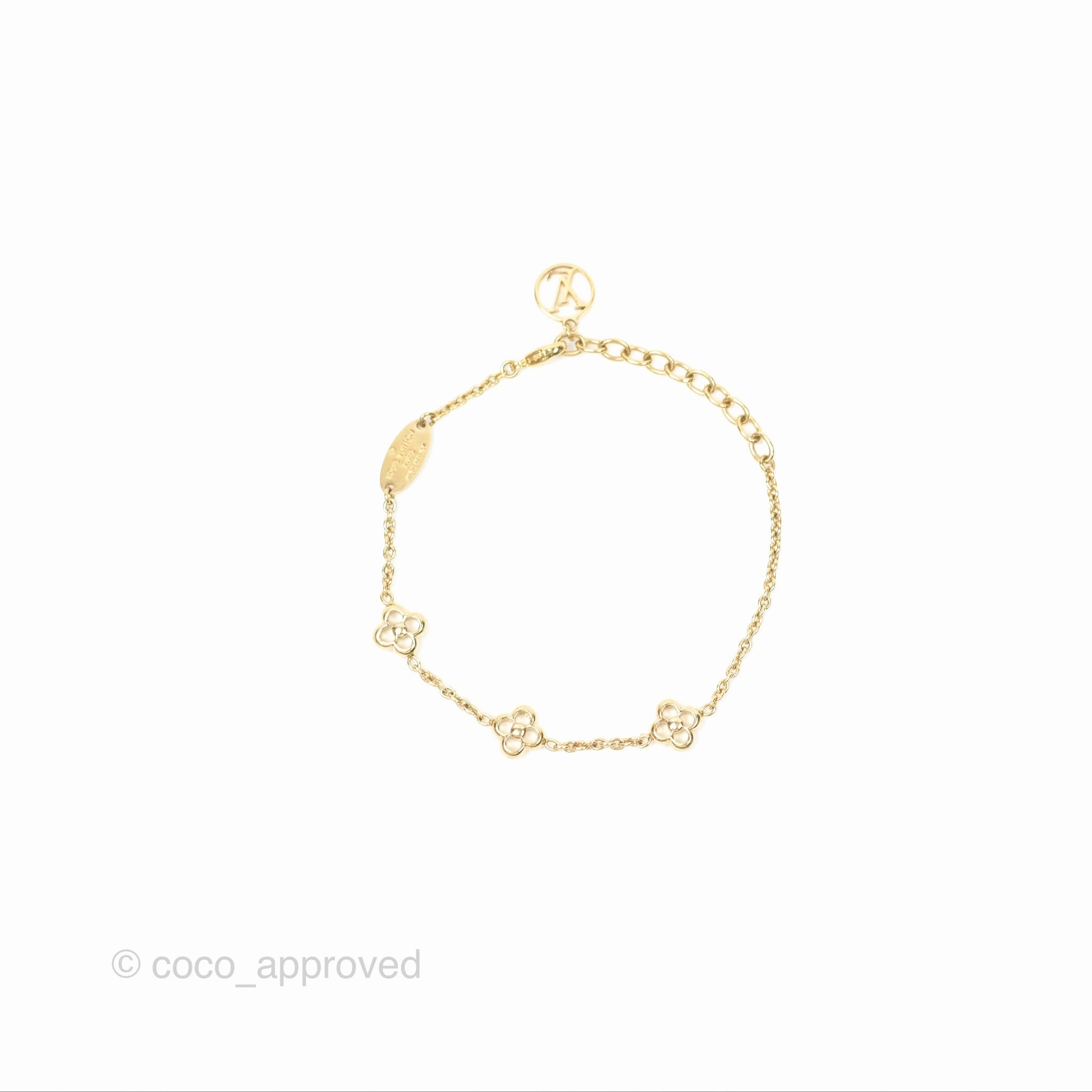 Louis Vuitton Flower Full Bracelet Gold Tone