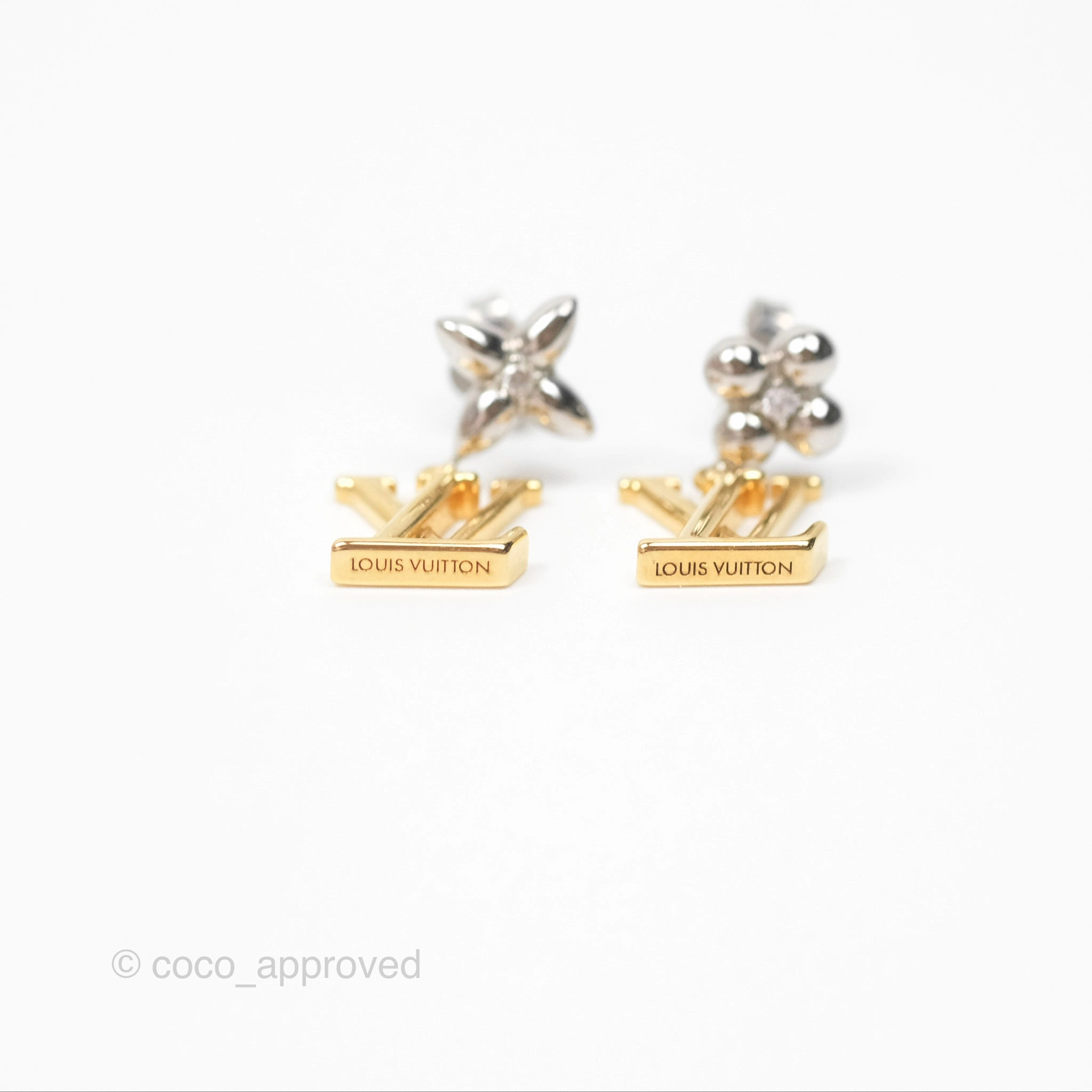 Louis Vuitton LV Iconic Flower Earrings Steel & Brass