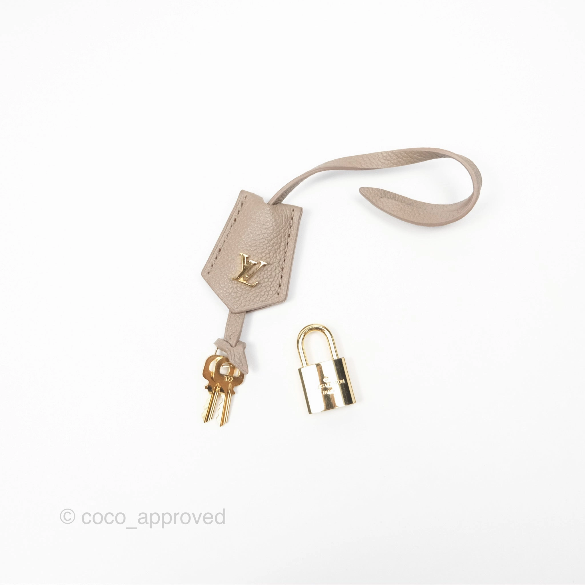 Louis Vuitton Monogram Empreinte Tourterelle Vanity PM Beige Gold Hardware
