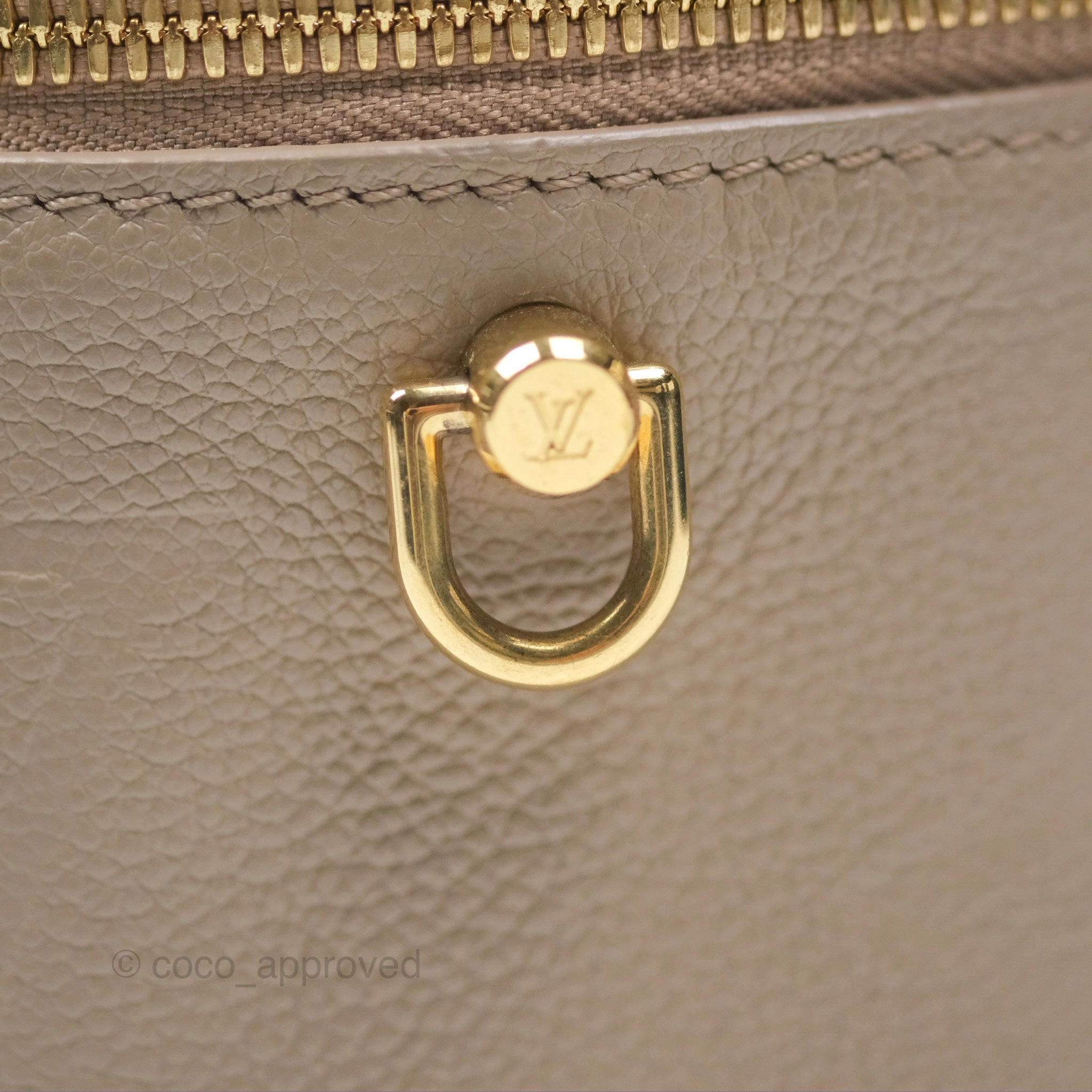 Louis Vuitton Monogram Empreinte Tourterelle Vanity PM Beige Gold Hardware
