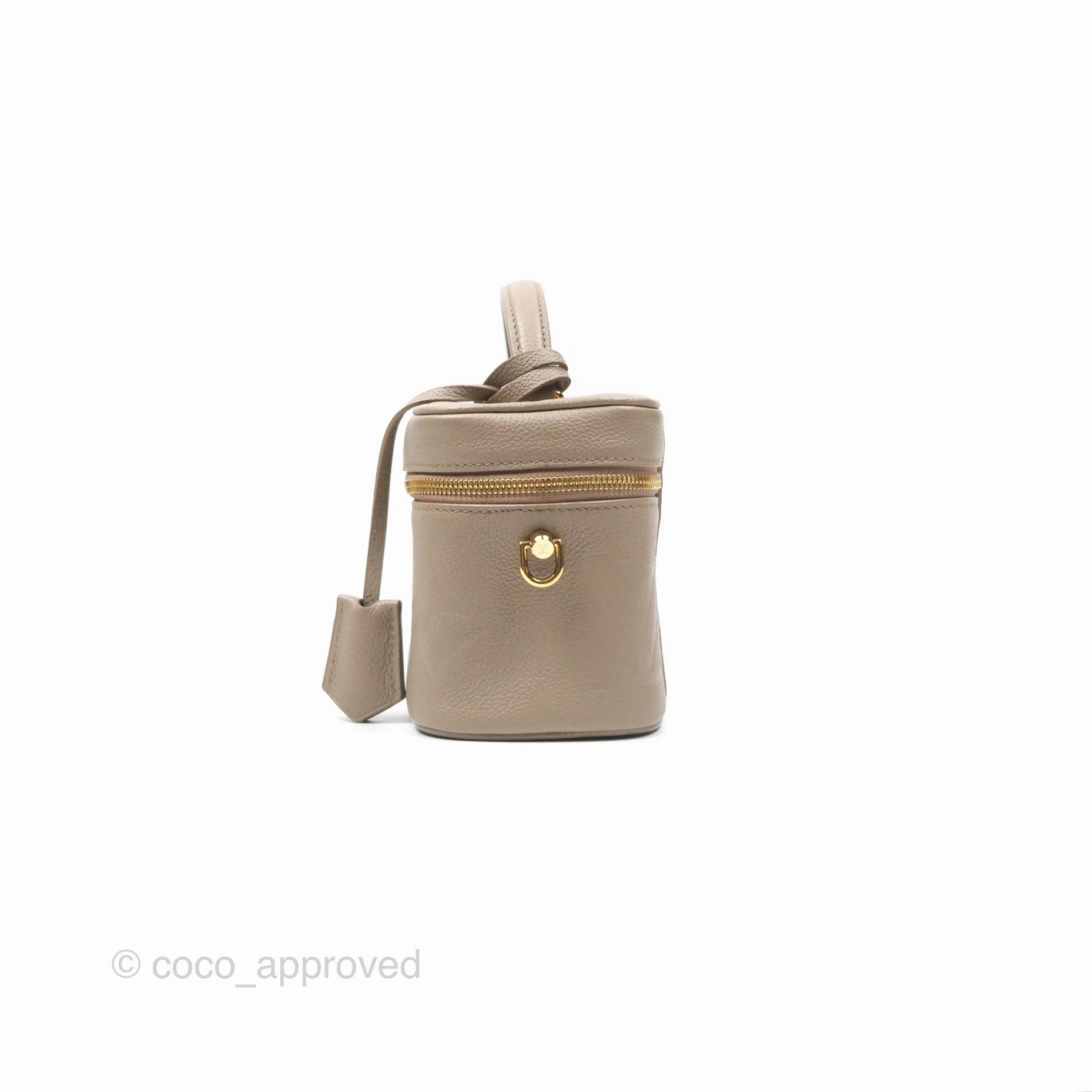 Louis Vuitton Monogram Empreinte Tourterelle Vanity PM Beige Gold Hardware