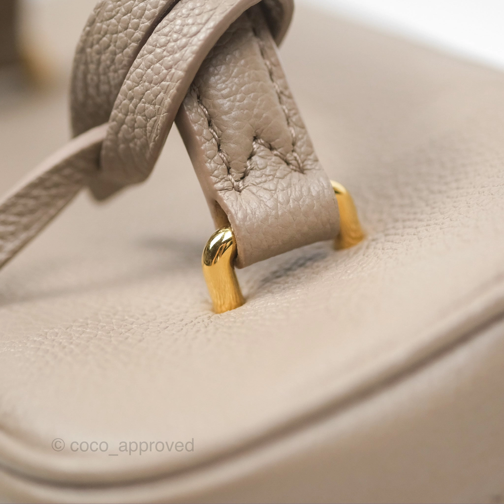 Louis Vuitton Monogram Empreinte Tourterelle Vanity PM Beige Gold Hardware