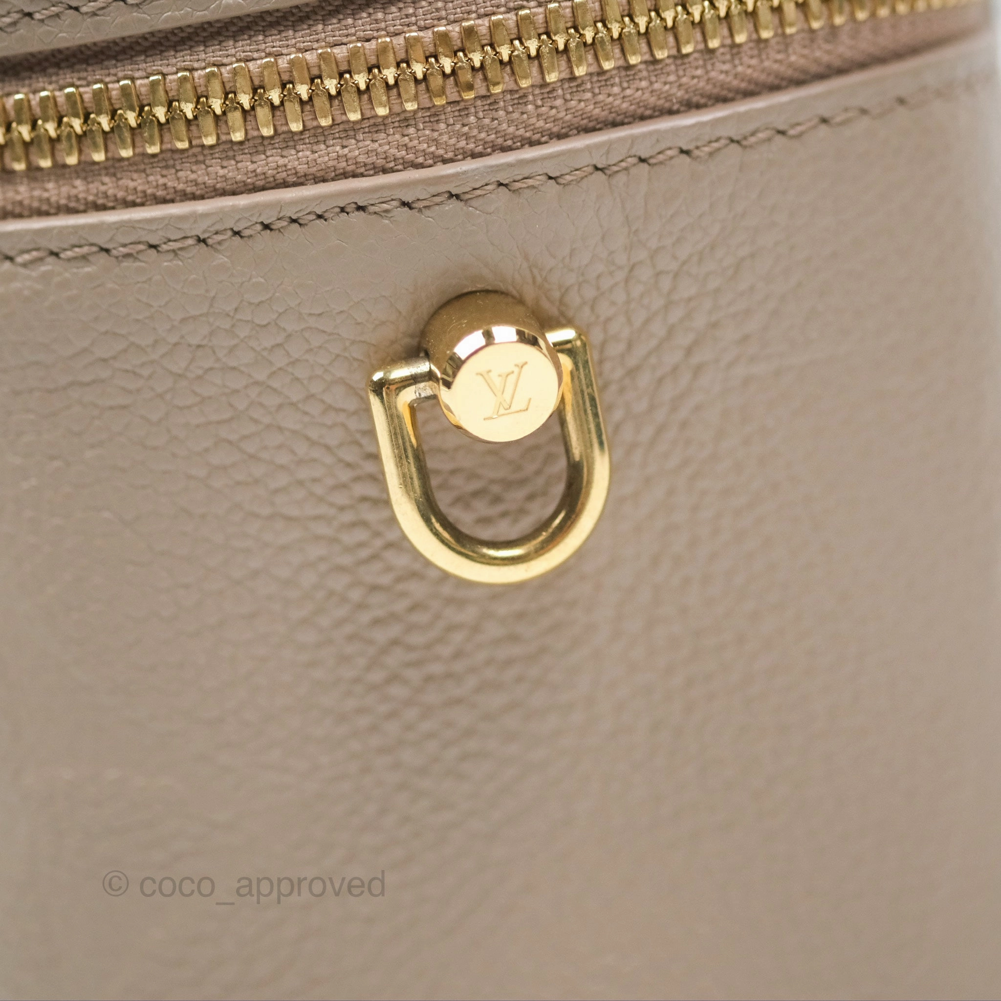 Louis Vuitton Monogram Empreinte Tourterelle Vanity PM Beige Gold Hardware
