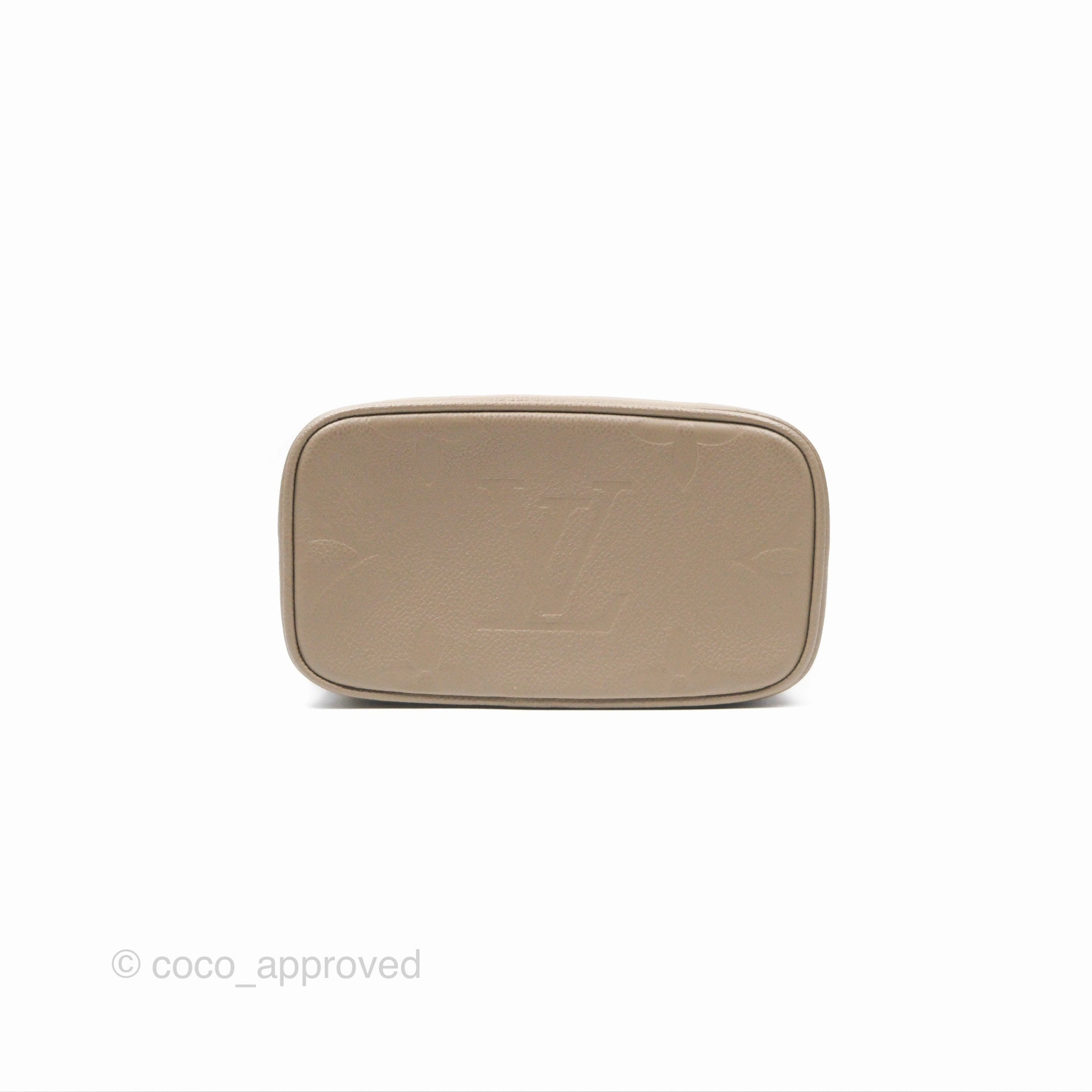 Louis Vuitton Monogram Empreinte Tourterelle Vanity PM Beige Gold Hardware
