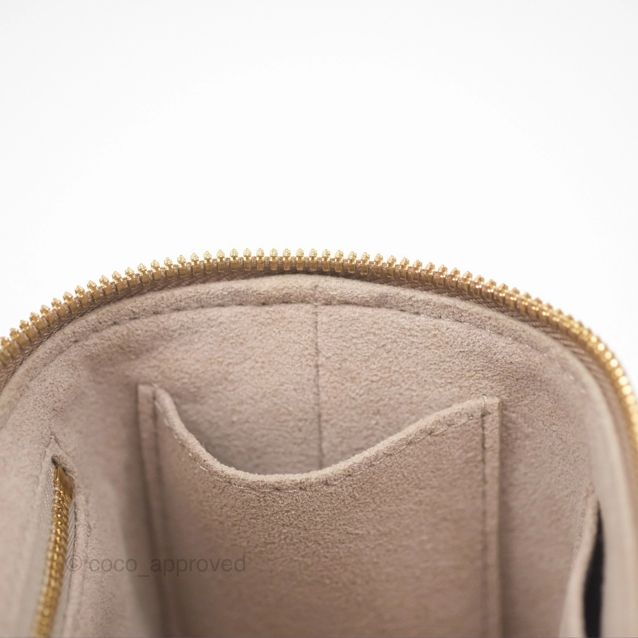 Louis Vuitton Monogram Empreinte Tourterelle Vanity PM Beige Gold Hardware