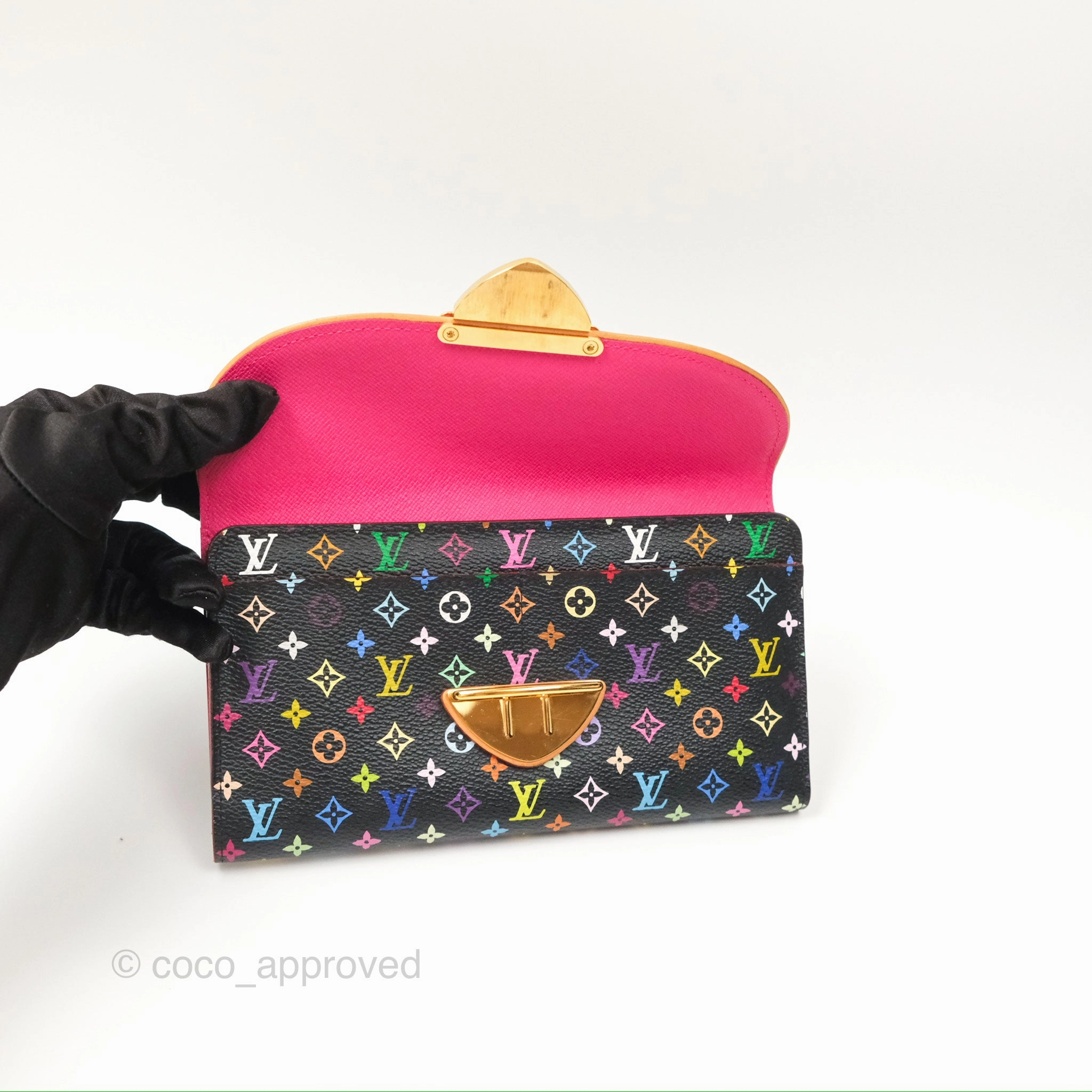 Louis Vuitton Multicolor Monogram Eugenie Wallet Canvas Black