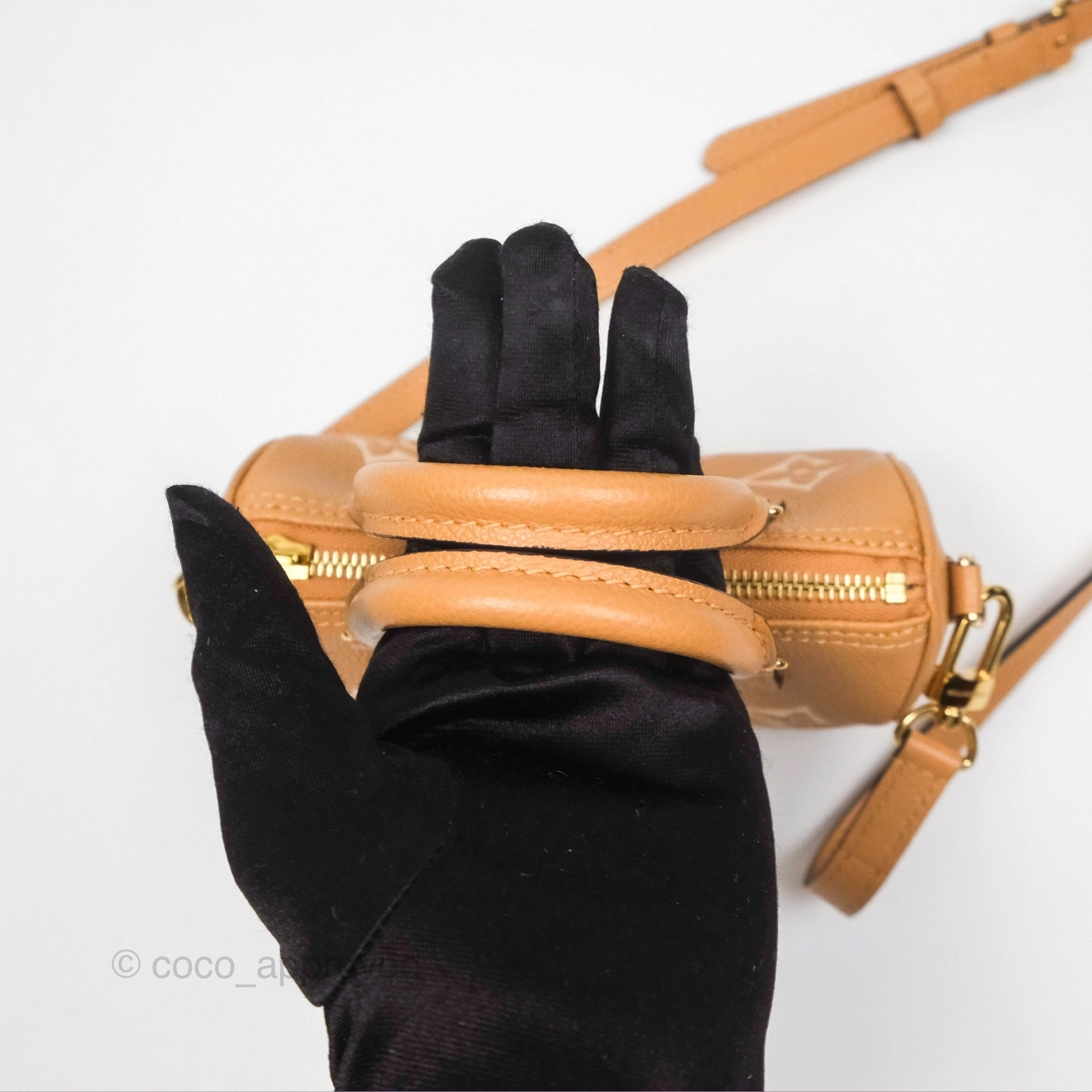 Louis Vuitton Nano Speedy Monogram Arizona Creme