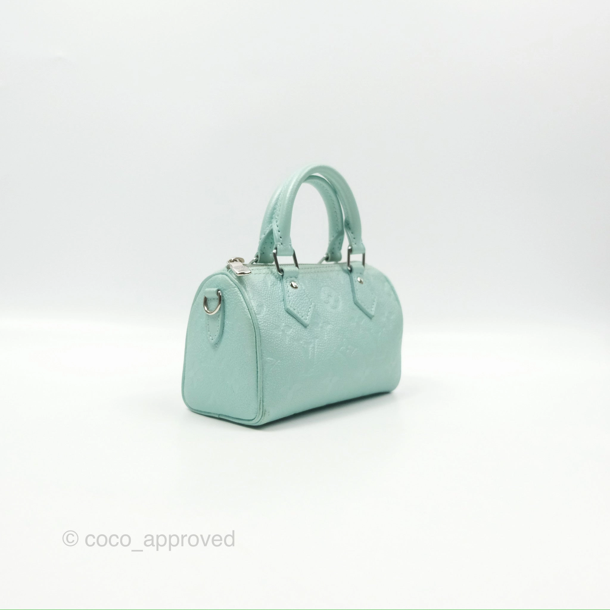 Louis Vuitton Nano Speedy Monogram Empreinte Pearly Lagoon Blue