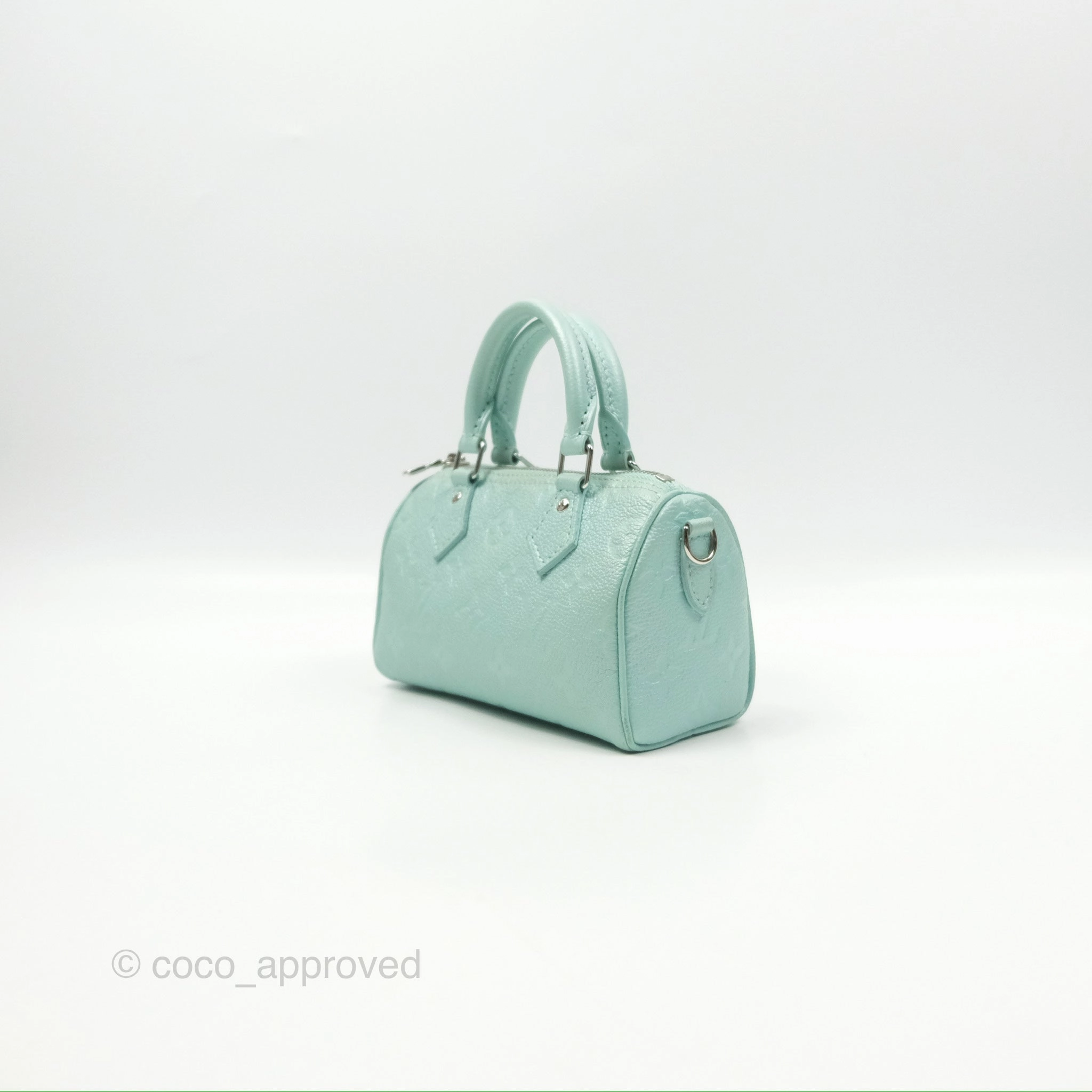 Louis Vuitton Nano Speedy Monogram Empreinte Pearly Lagoon Blue