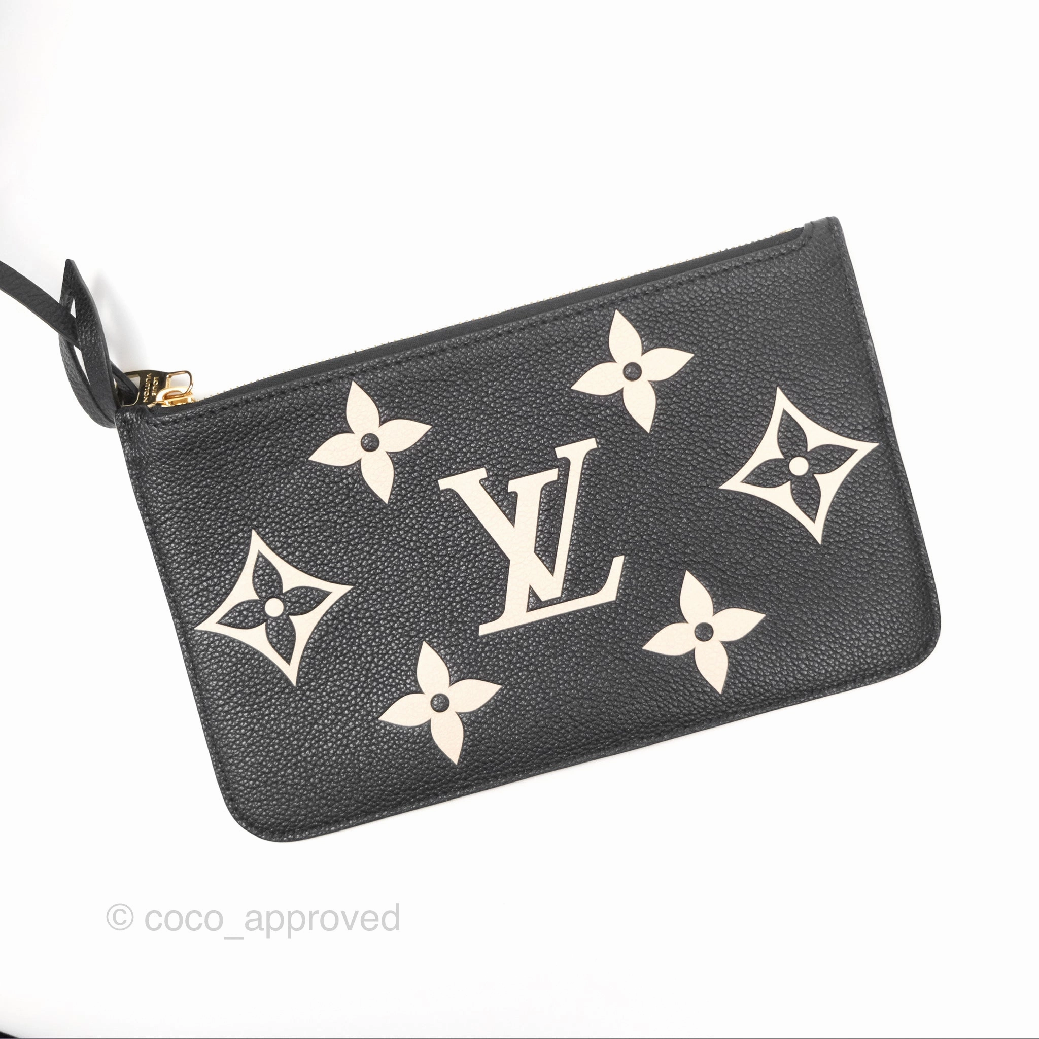 Louis Vuitton Neverfull MM Monogram Black Beige