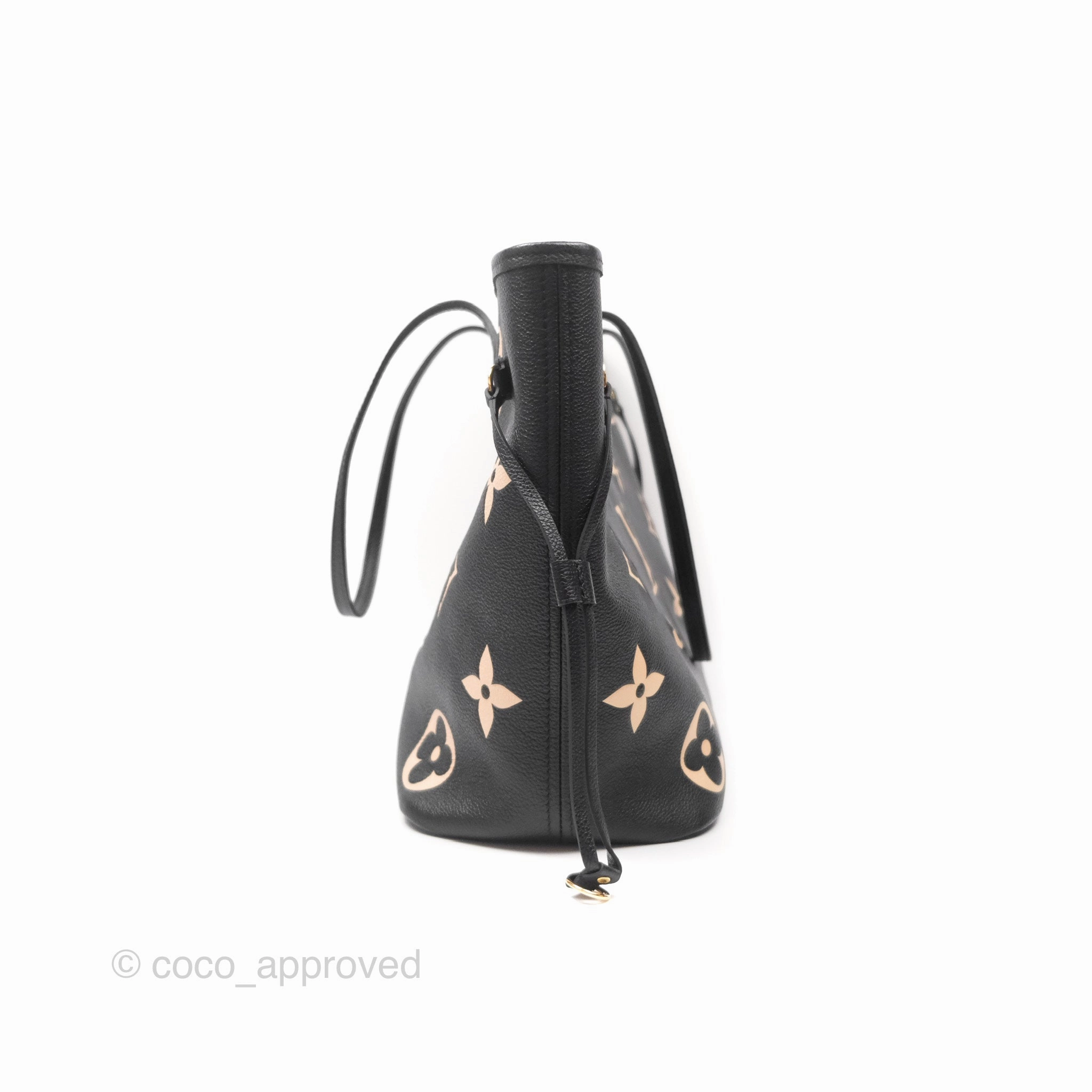 Louis Vuitton Neverfull MM Monogram Black Beige