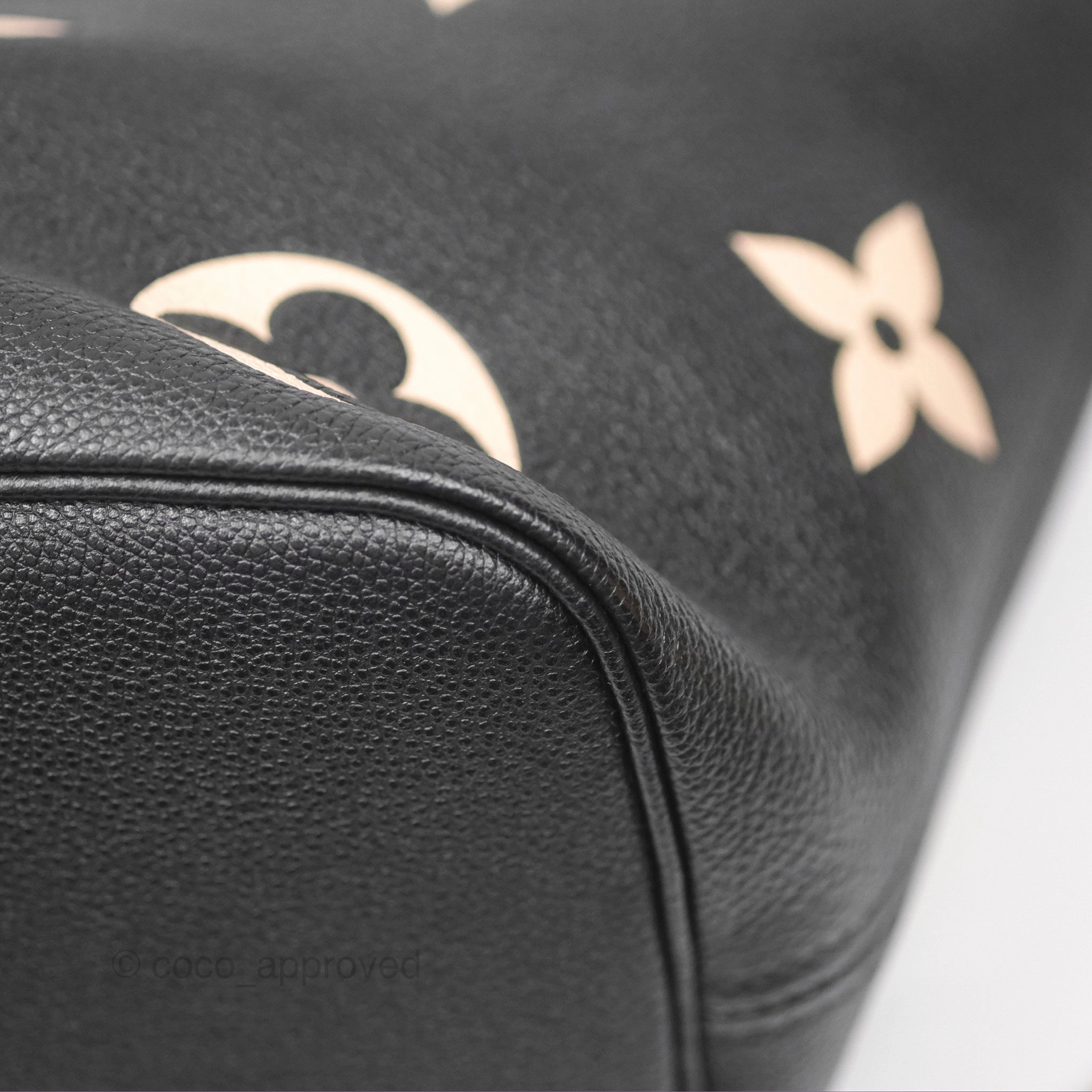 Louis Vuitton Neverfull MM Monogram Black Beige