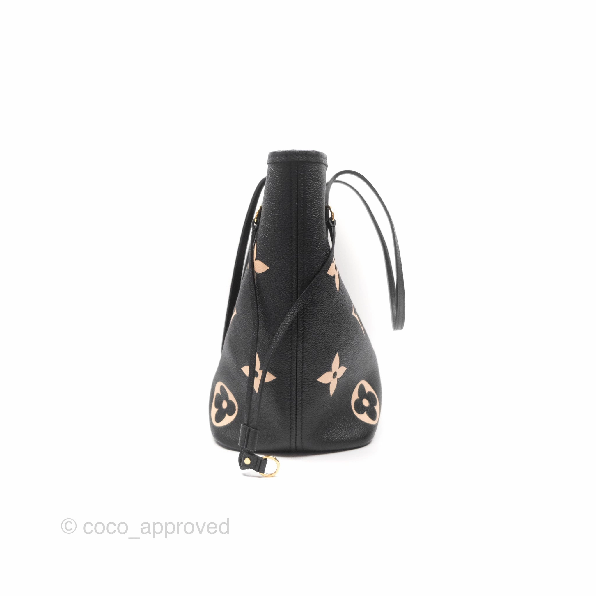 Louis Vuitton Neverfull MM Monogram Black Beige