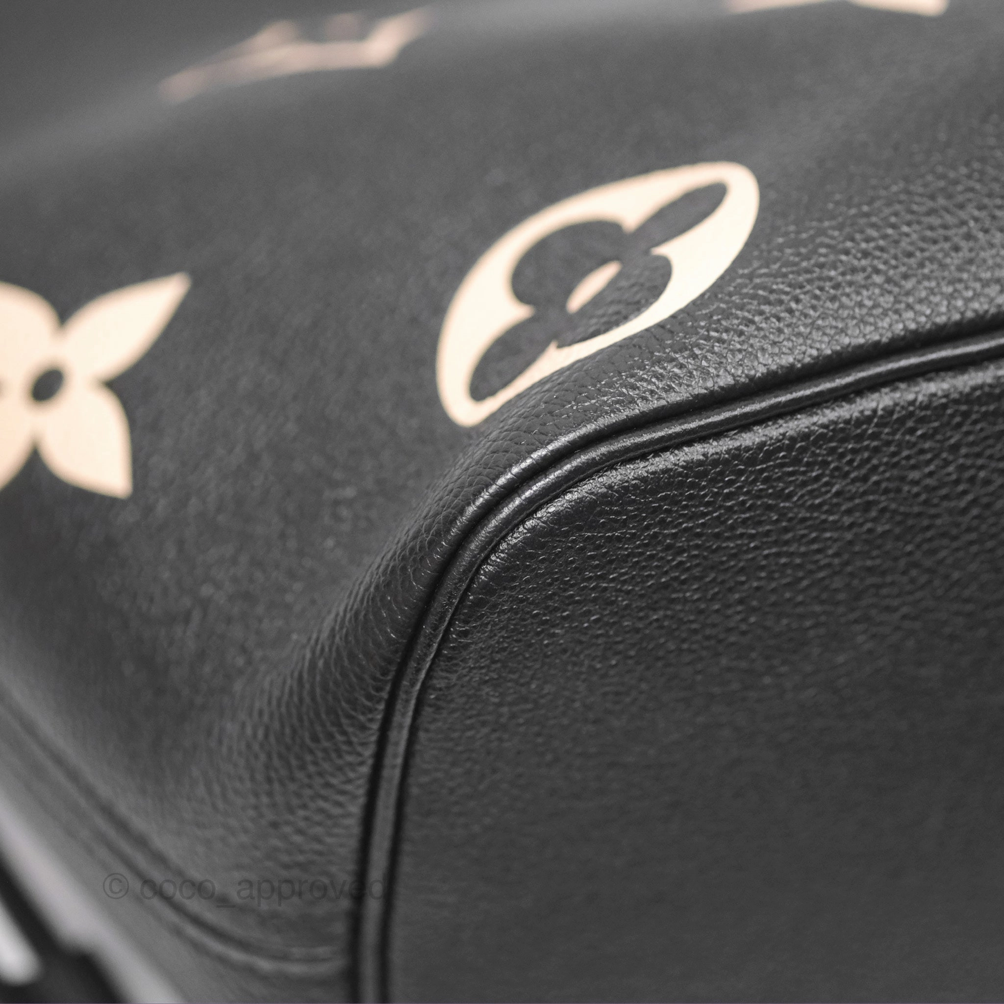 Louis Vuitton Neverfull MM Monogram Black Beige