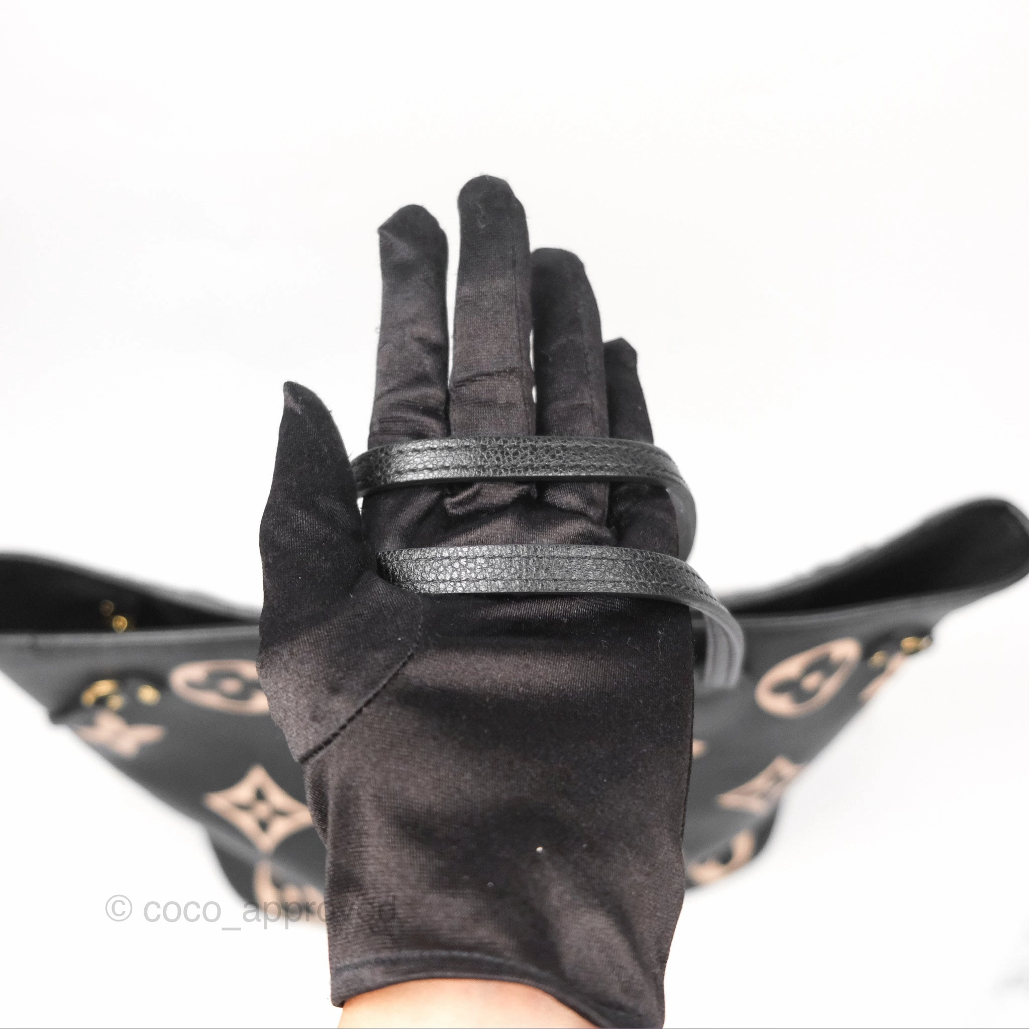 Louis Vuitton Neverfull MM Monogram Black Beige