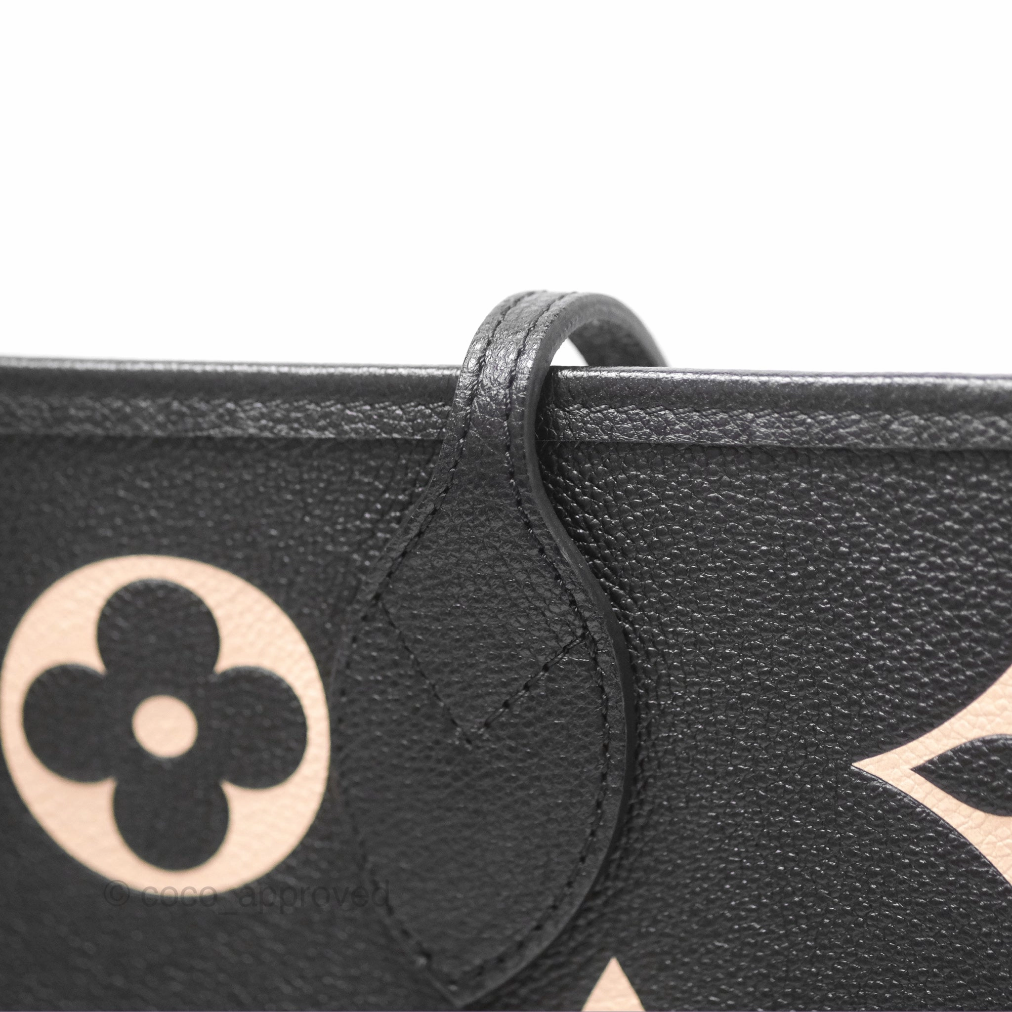 Louis Vuitton Neverfull MM Monogram Black Beige