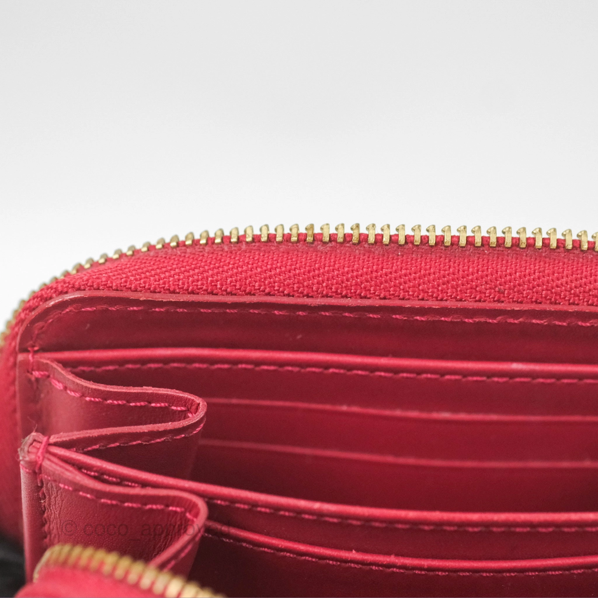 Louis Vuitton Vernis Zippy Coin Purse Rouge Grenadine Patent