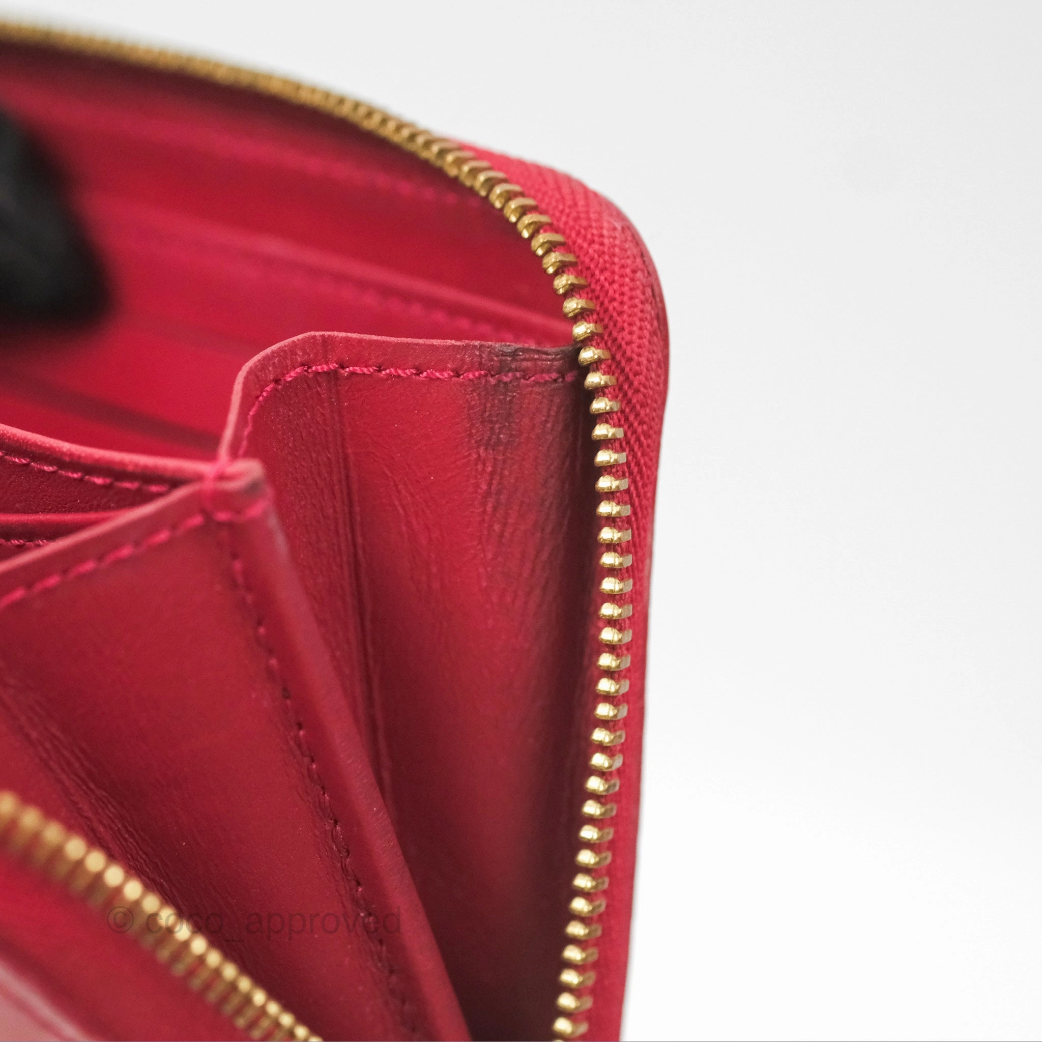 Louis Vuitton Vernis Zippy Coin Purse Rouge Grenadine Patent