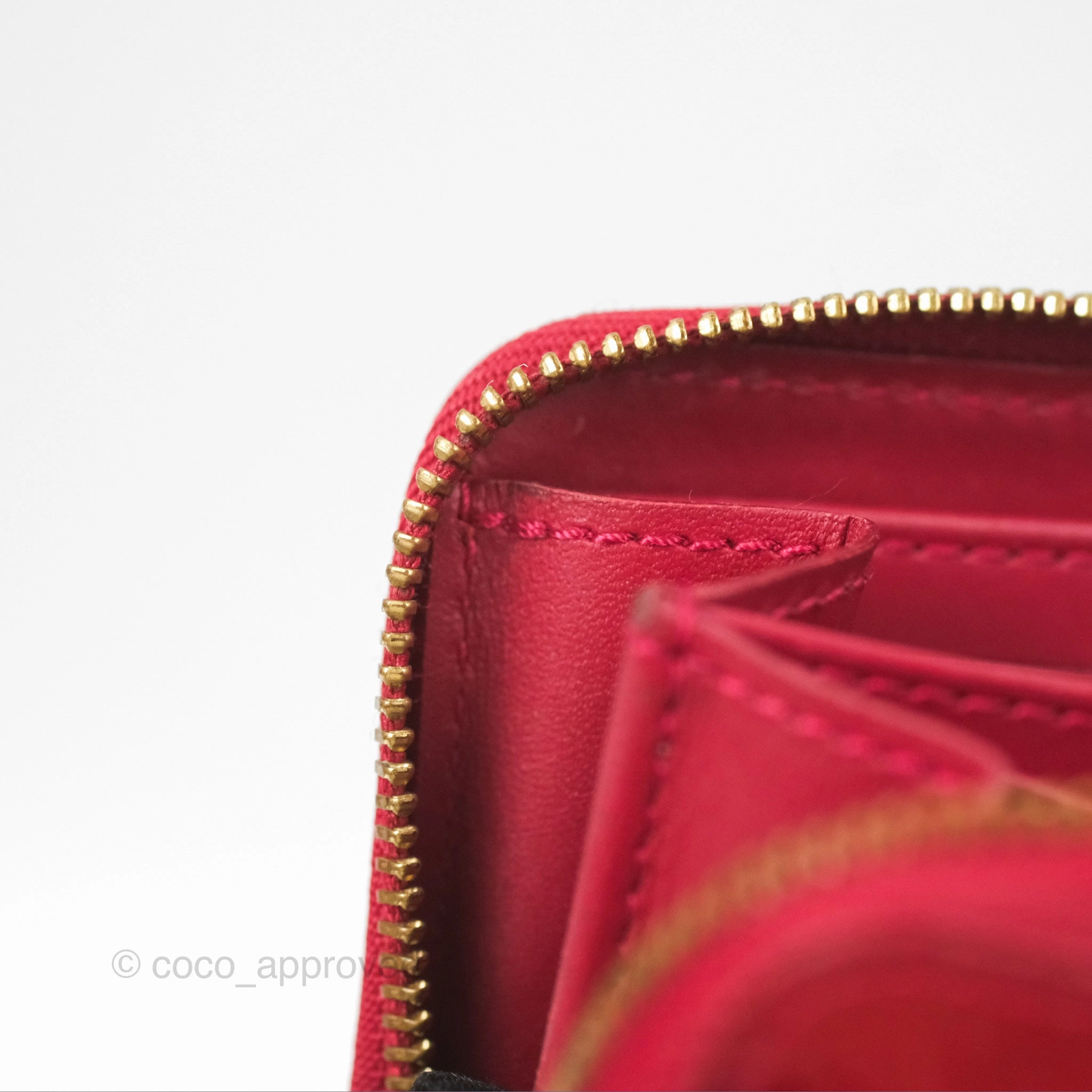 Louis Vuitton Vernis Zippy Coin Purse Rouge Grenadine Patent