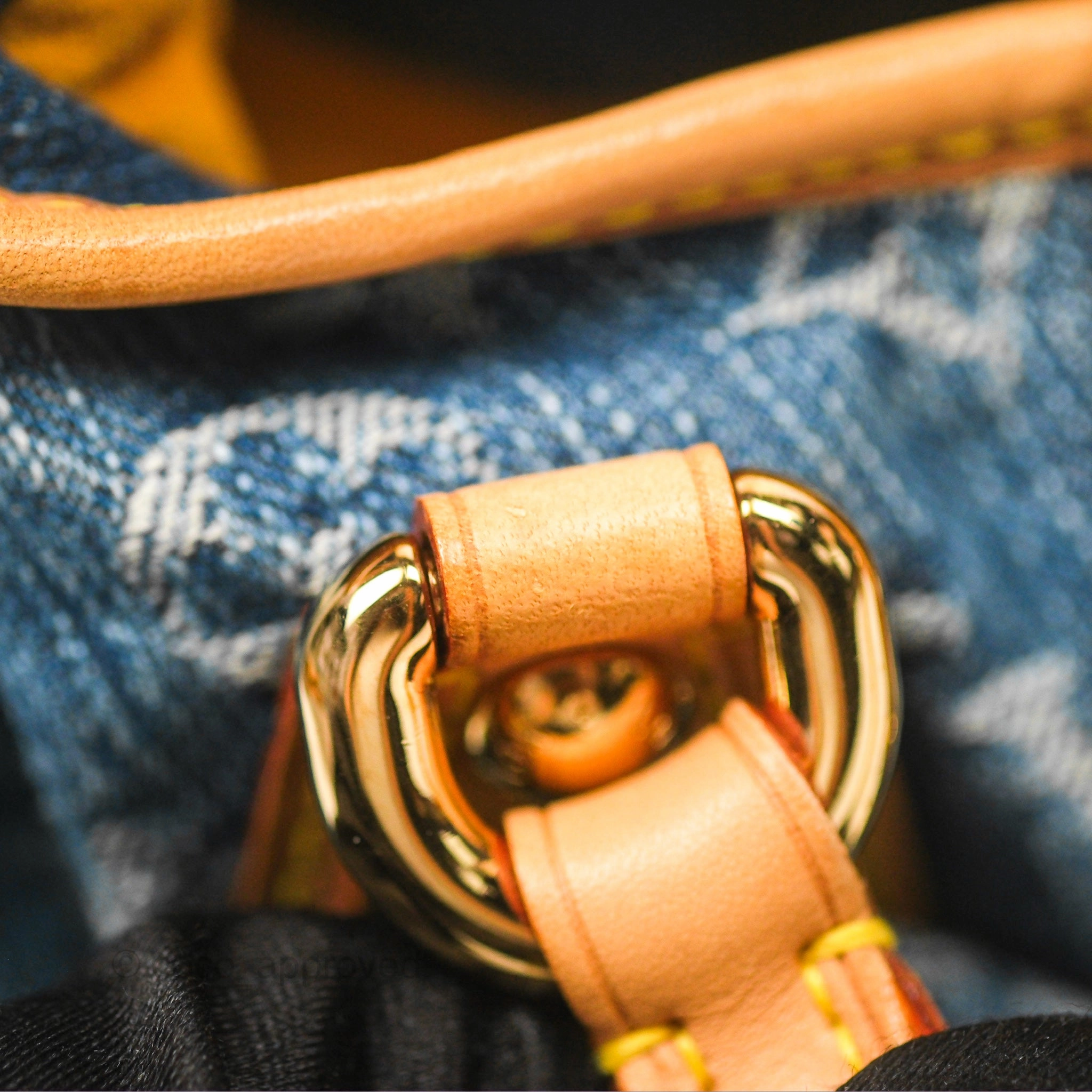 Louis Vuitton Vintage Pleaty Denim Monogram Gold Hardware