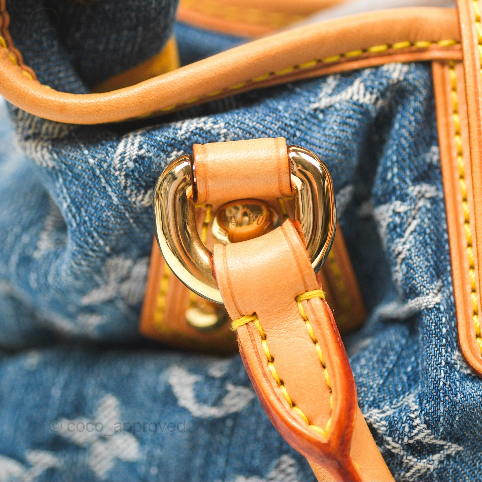 Louis Vuitton Vintage Pleaty Denim Monogram Gold Hardware