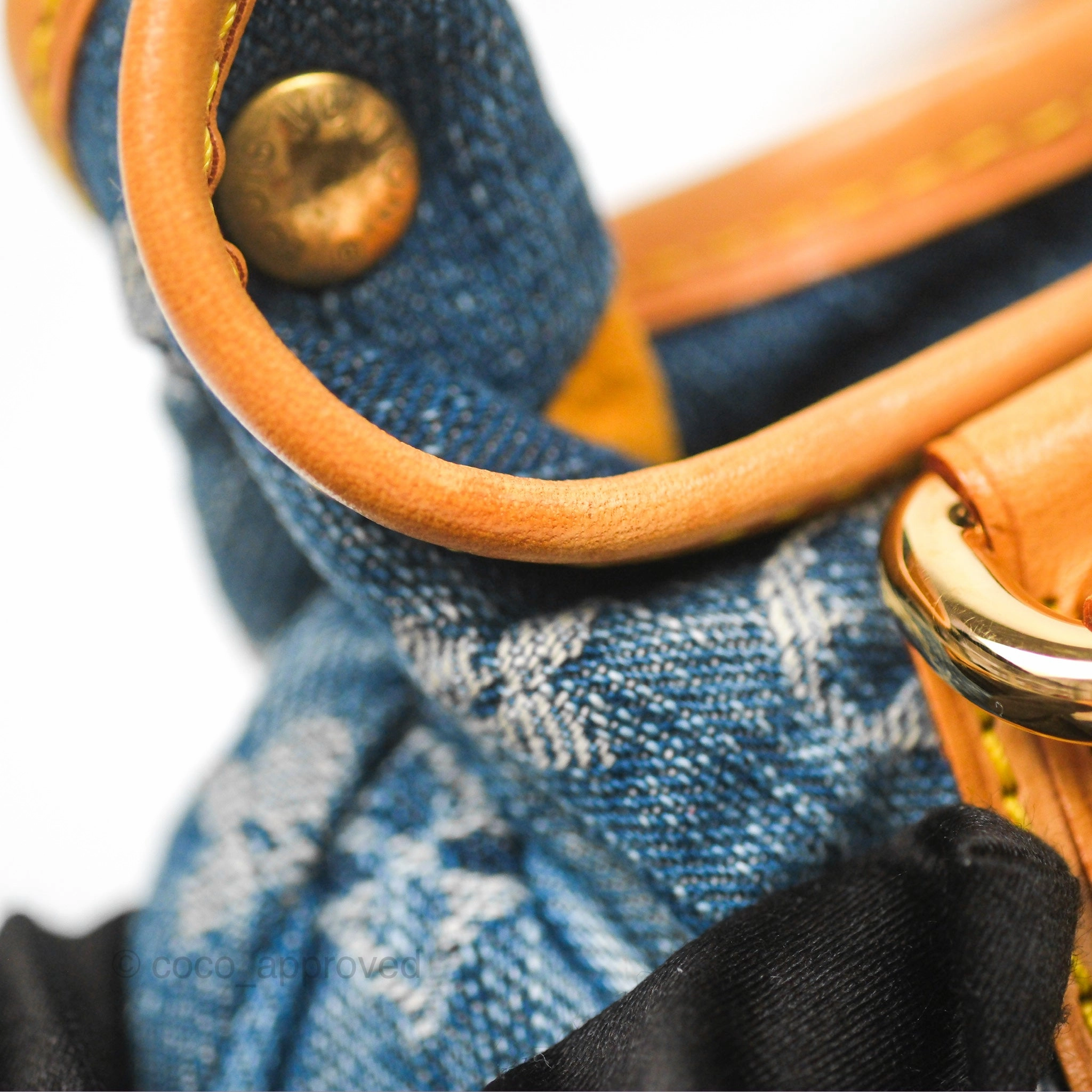 Louis Vuitton Vintage Pleaty Denim Monogram Gold Hardware