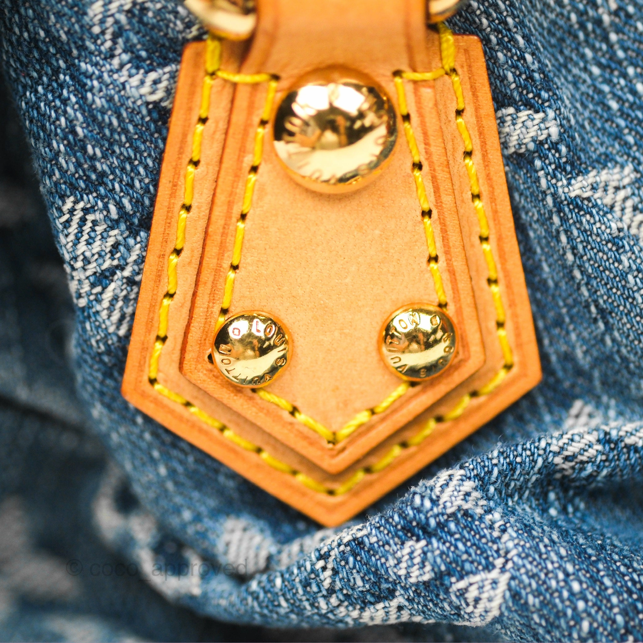 Louis Vuitton Vintage Pleaty Denim Monogram Gold Hardware