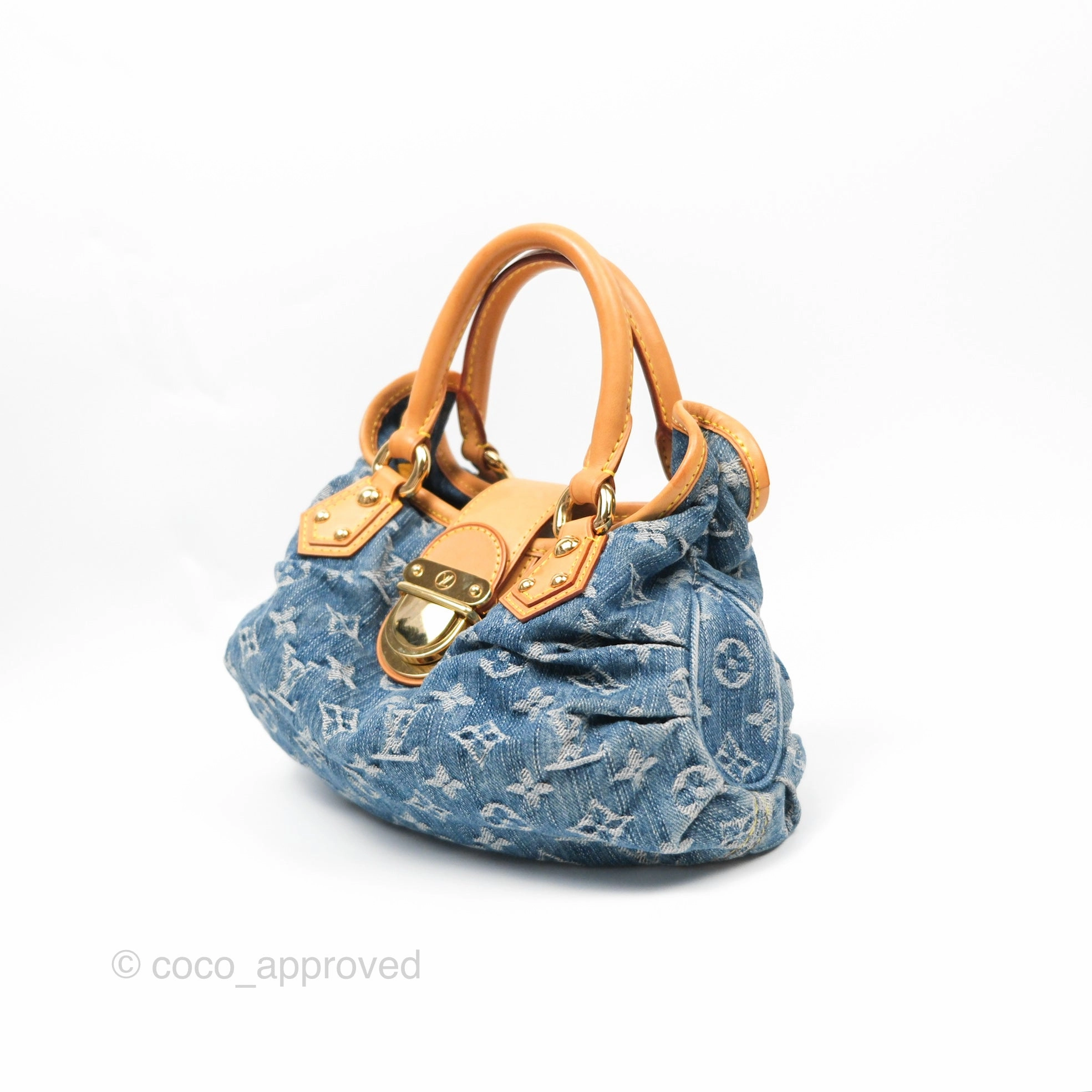 Louis Vuitton Vintage Pleaty Denim Monogram Gold Hardware