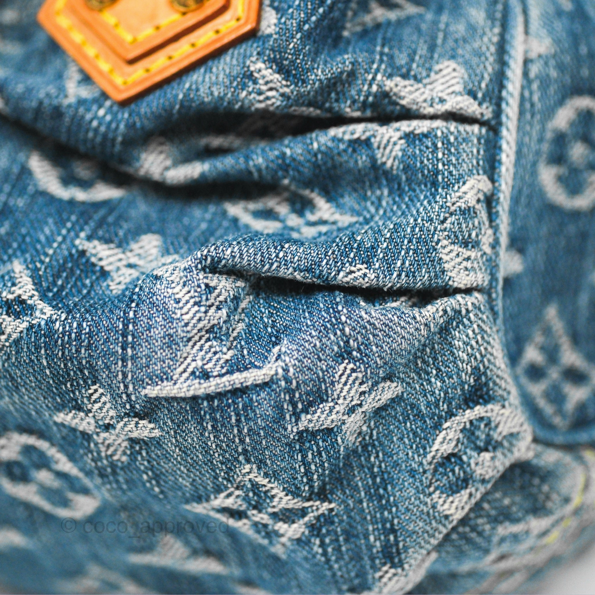 Louis Vuitton Vintage Pleaty Denim Monogram Gold Hardware